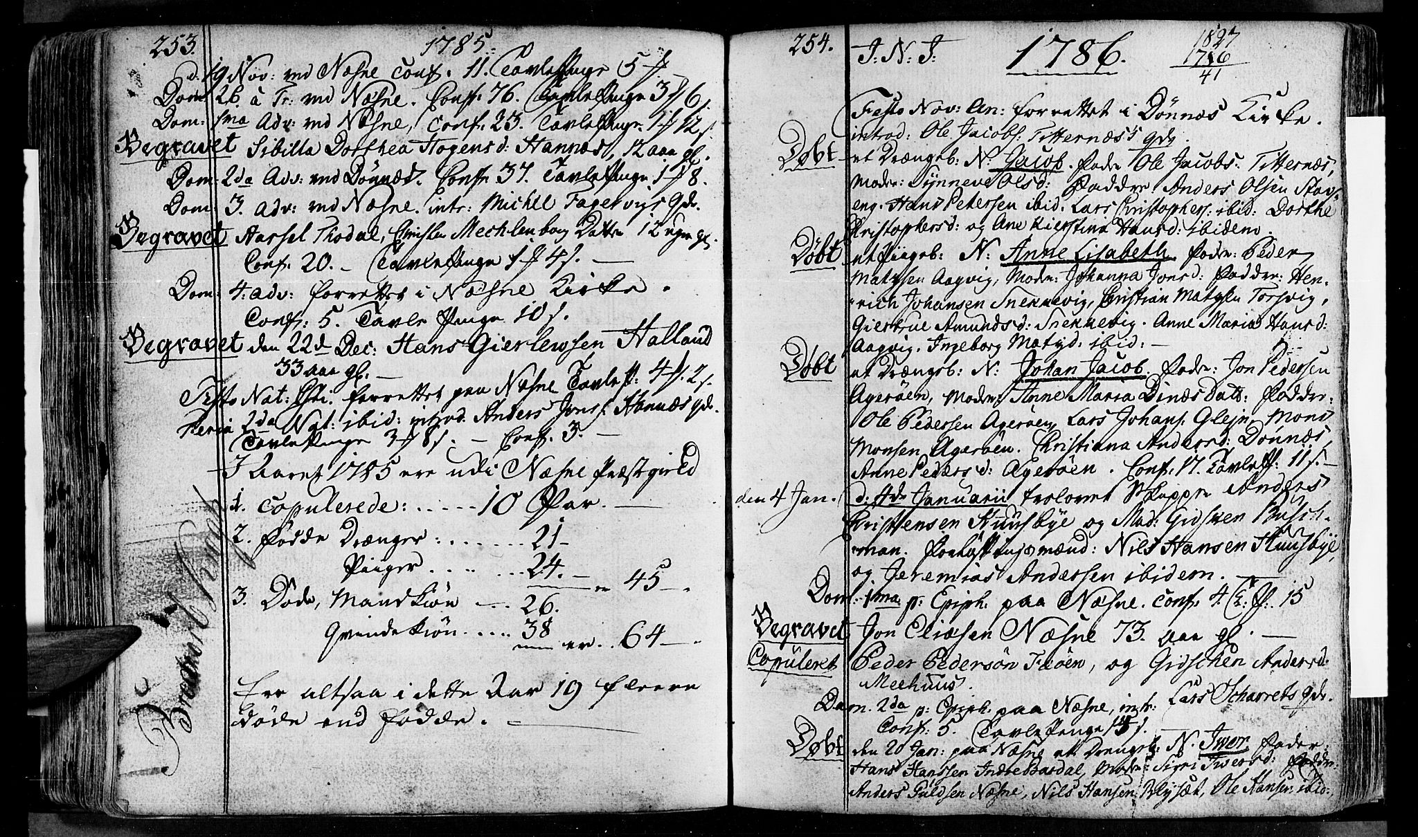 Ministerialprotokoller, klokkerbøker og fødselsregistre - Nordland, AV/SAT-A-1459/838/L0544: Parish register (official) no. 838A03, 1770-1791, p. 253-254