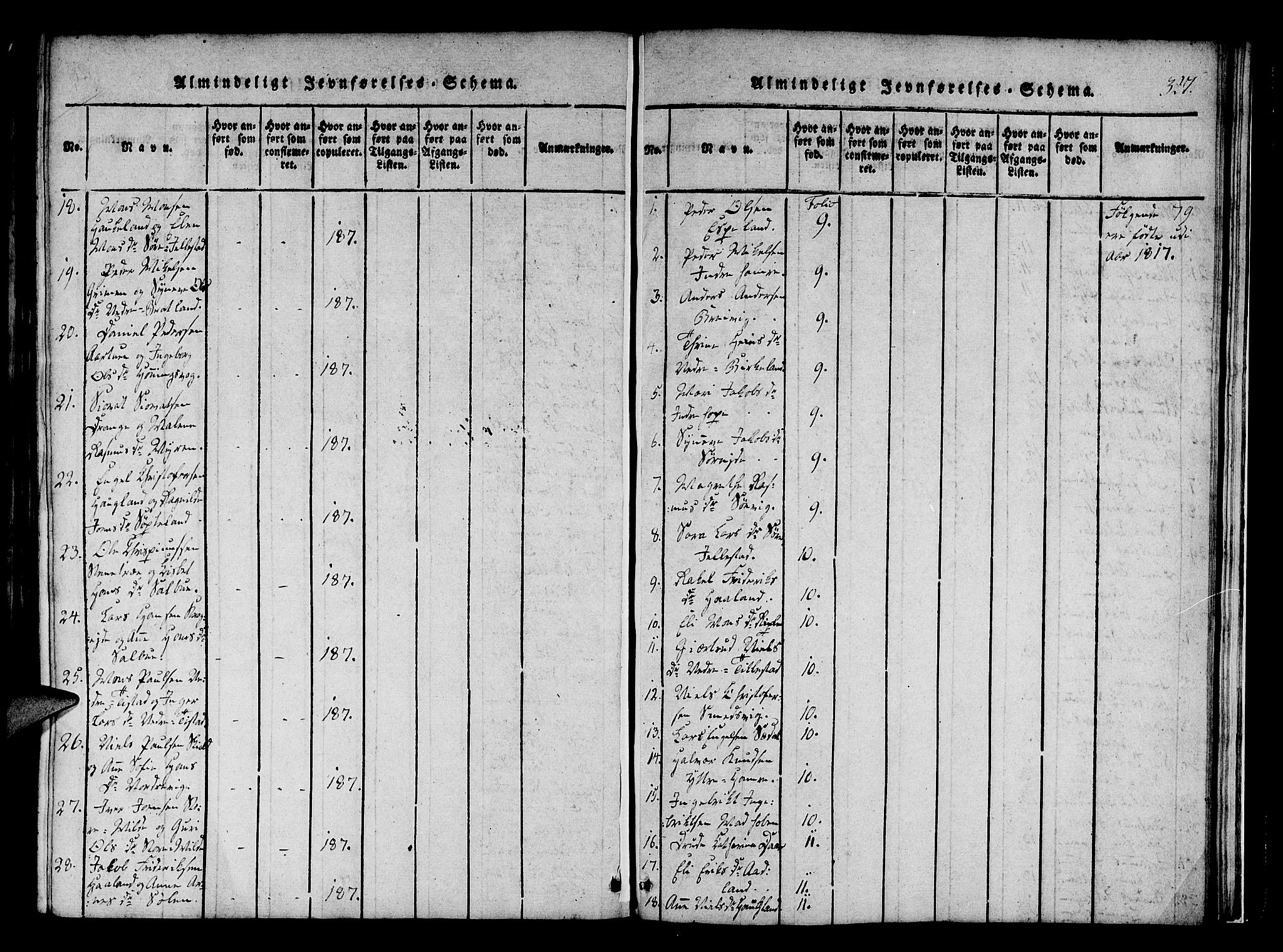 Fana Sokneprestembete, SAB/A-75101/H/Haa/Haaa/L0007: Parish register (official) no. A 7, 1816-1828, p. 327