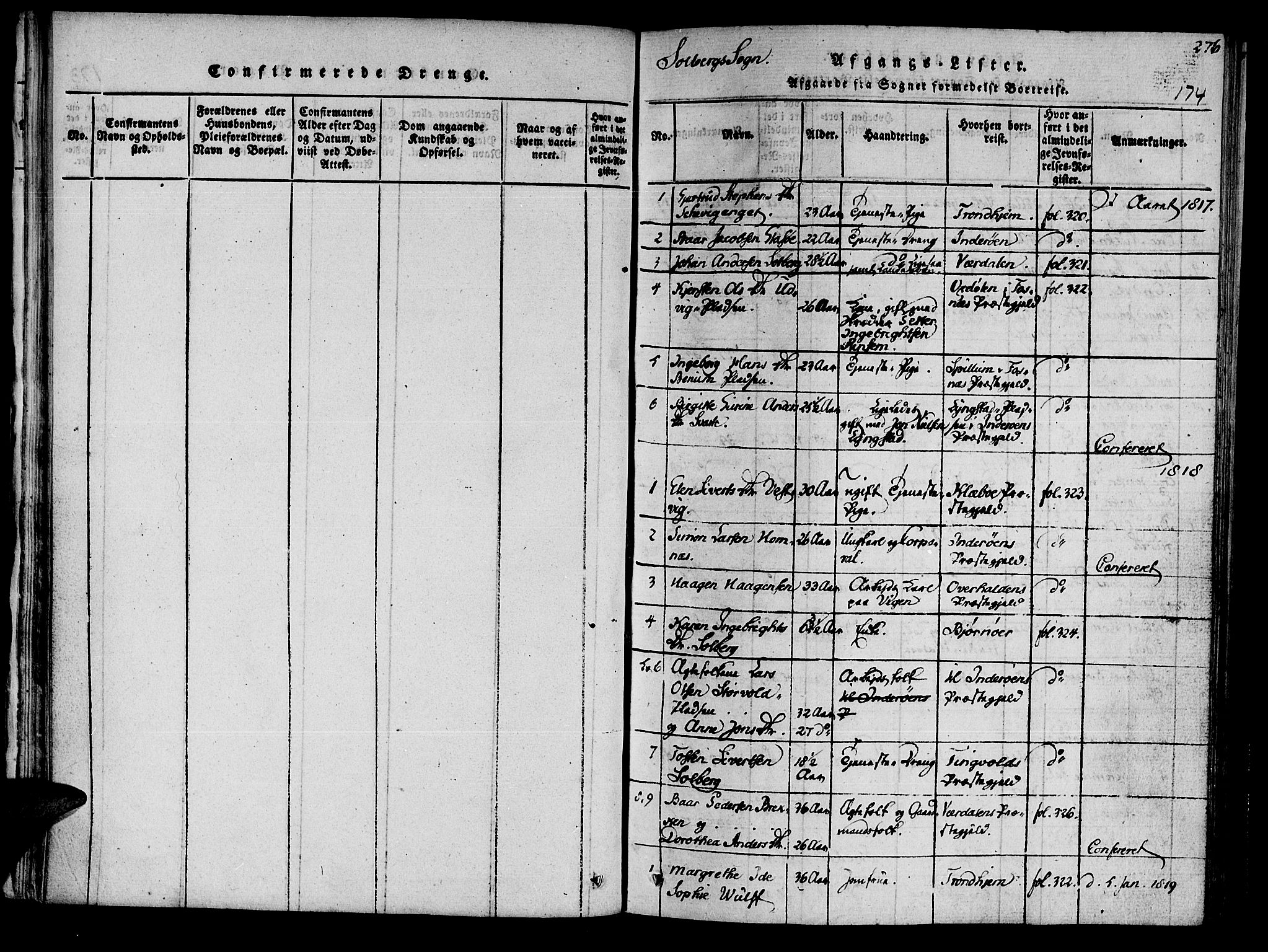 Ministerialprotokoller, klokkerbøker og fødselsregistre - Nord-Trøndelag, SAT/A-1458/741/L0387: Parish register (official) no. 741A03 /1, 1817-1822, p. 174