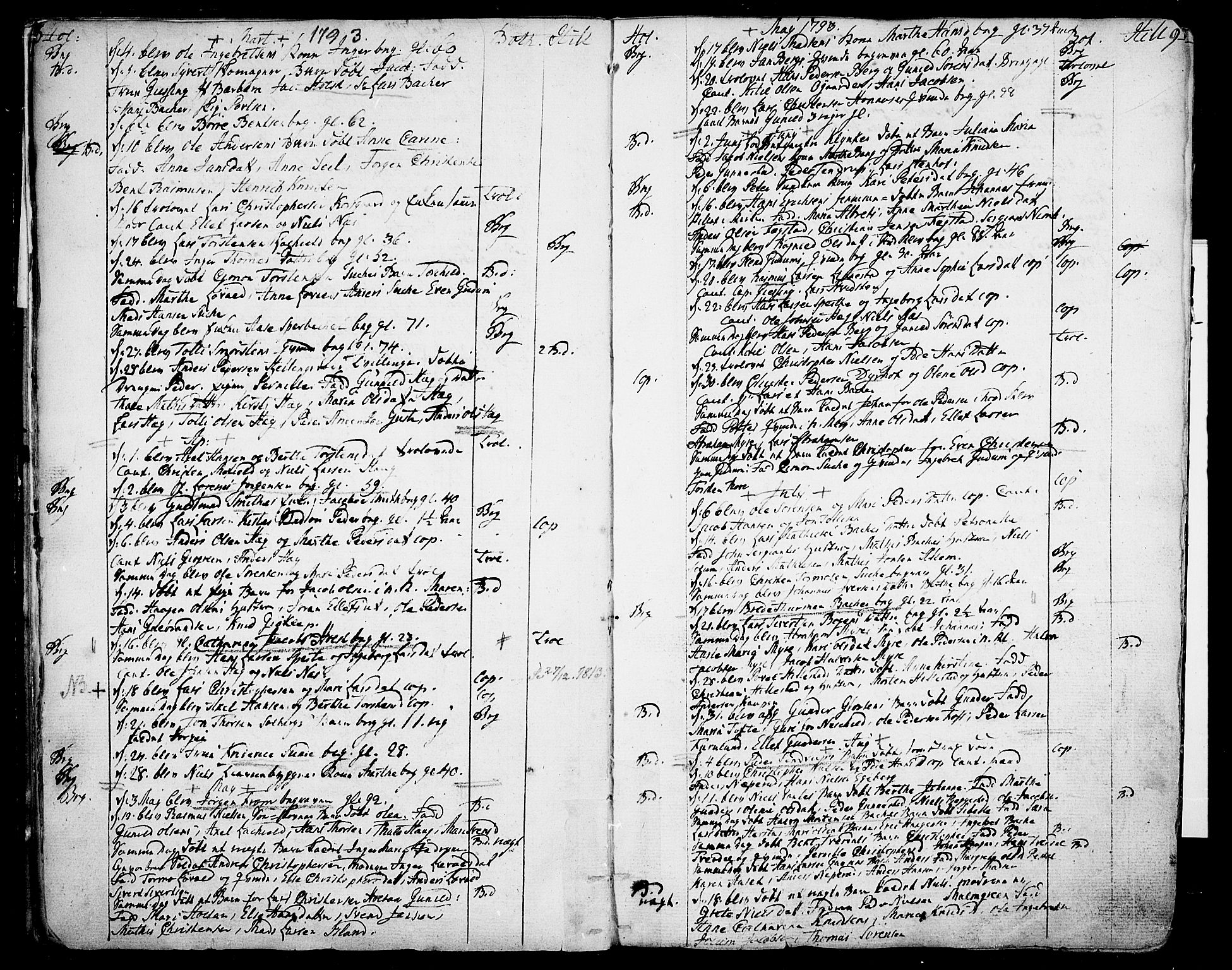 Botne kirkebøker, AV/SAKO-A-340/F/Fa/L0003: Parish register (official) no. I 3 /1, 1792-1844, p. 8-9