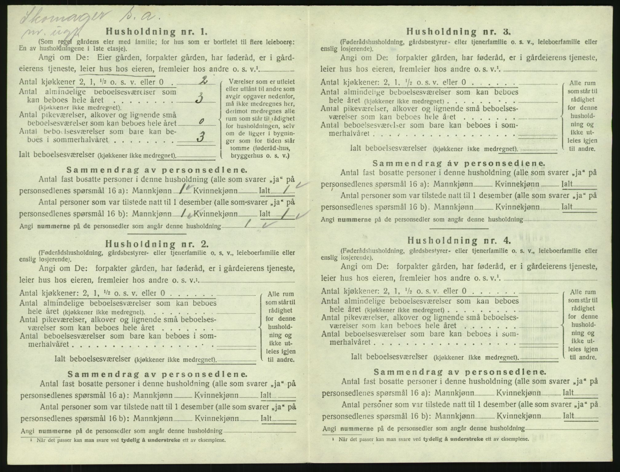 SAKO, 1920 census for Tjølling, 1920, p. 972