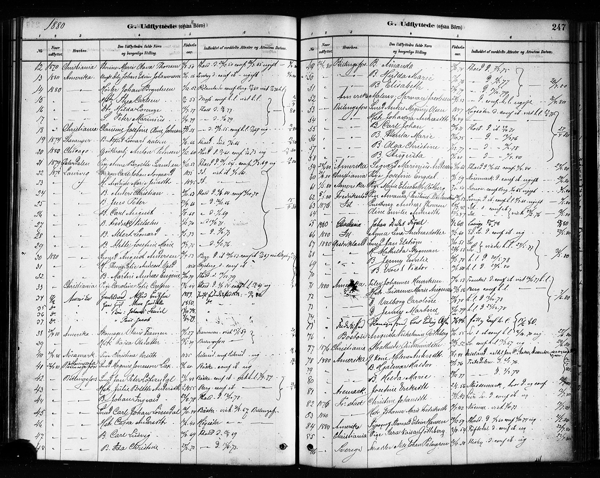 Halden prestekontor Kirkebøker, SAO/A-10909/F/Fa/L0012: Parish register (official) no. I 12, 1878-1889, p. 247