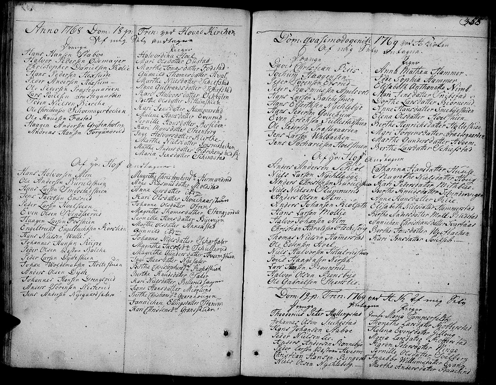 Toten prestekontor, SAH/PREST-102/H/Ha/Haa/L0005: Parish register (official) no. 5, 1761-1772, p. 358