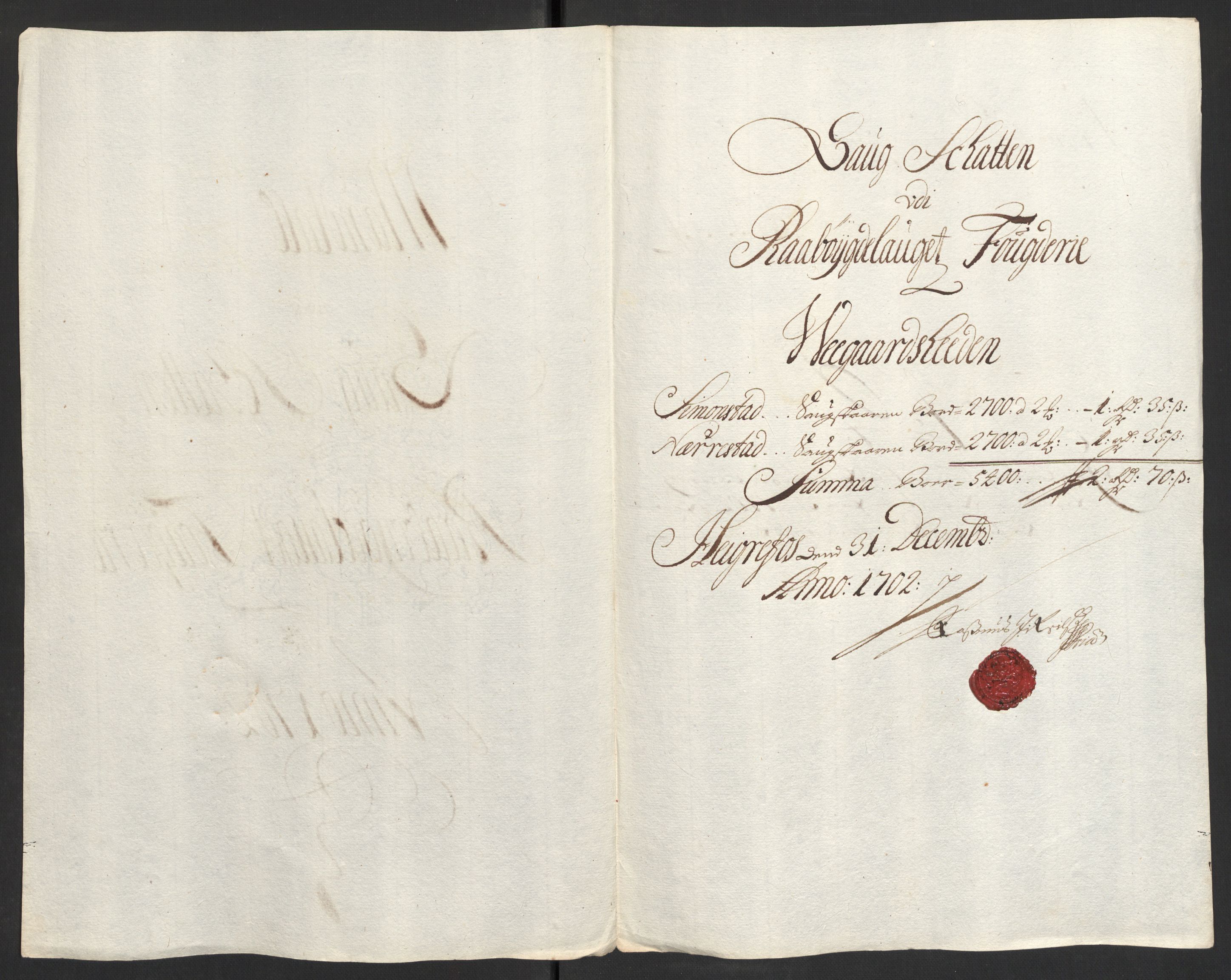 Rentekammeret inntil 1814, Reviderte regnskaper, Fogderegnskap, AV/RA-EA-4092/R40/L2446: Fogderegnskap Råbyggelag, 1700-1702, p. 301