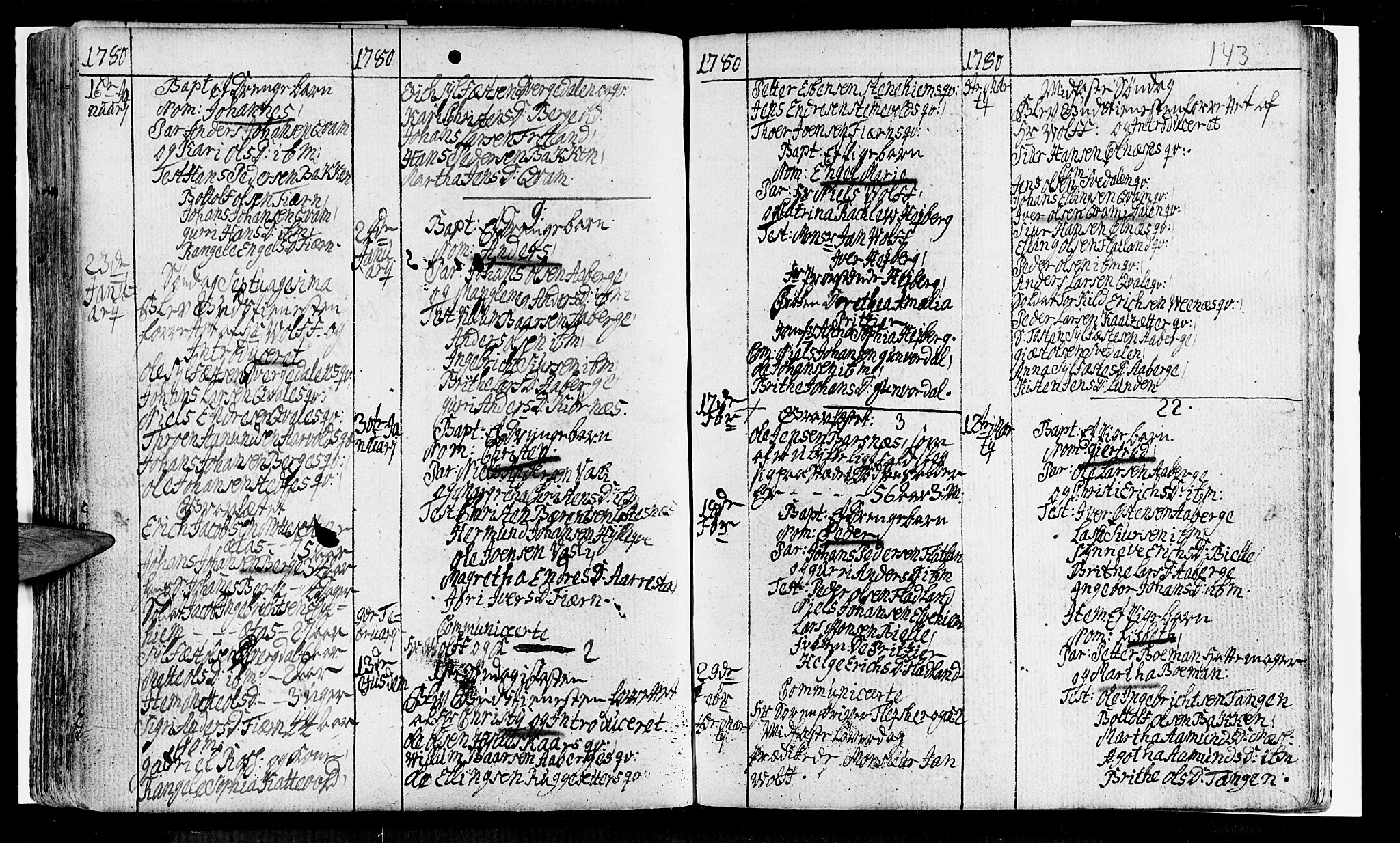 Sogndal sokneprestembete, SAB/A-81301/H/Haa/Haaa/L0005: Parish register (official) no. A 5, 1768-1782, p. 143