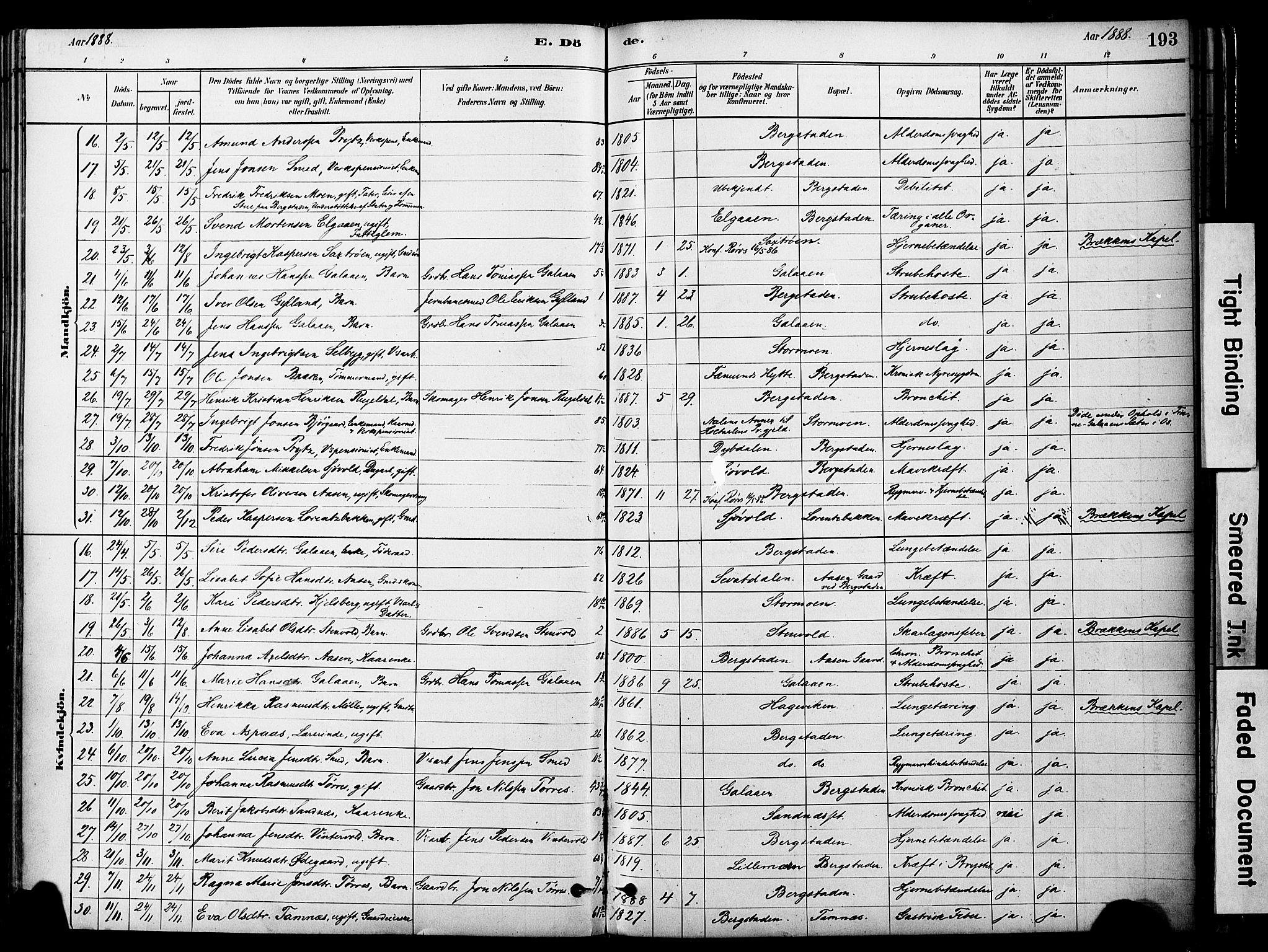 Ministerialprotokoller, klokkerbøker og fødselsregistre - Sør-Trøndelag, SAT/A-1456/681/L0933: Parish register (official) no. 681A11, 1879-1890, p. 193
