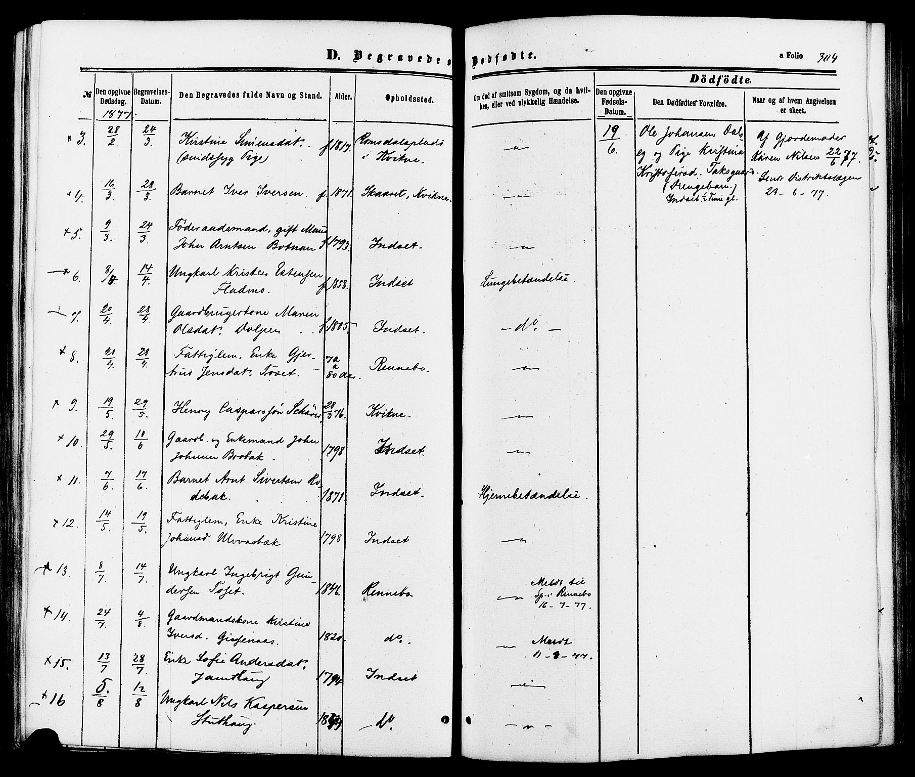 Kvikne prestekontor, AV/SAH-PREST-064/H/Ha/Haa/L0006: Parish register (official) no. 6, 1863-1886, p. 304