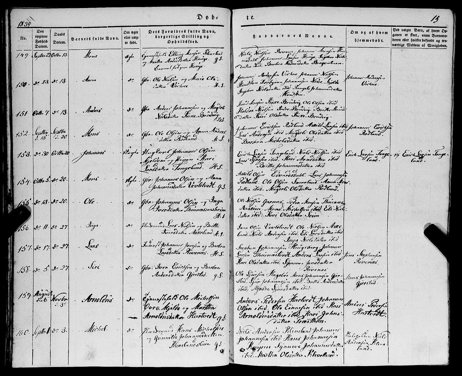 Haus sokneprestembete, SAB/A-75601/H/Haa: Parish register (official) no. A 15, 1838-1847, p. 15