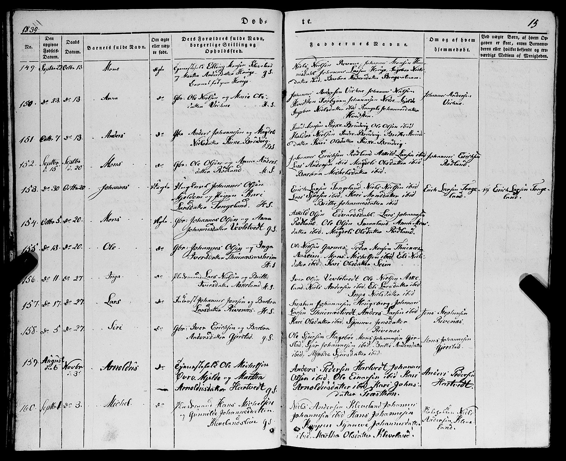 Haus sokneprestembete, AV/SAB-A-75601/H/Haa: Parish register (official) no. A 15, 1838-1847, p. 15