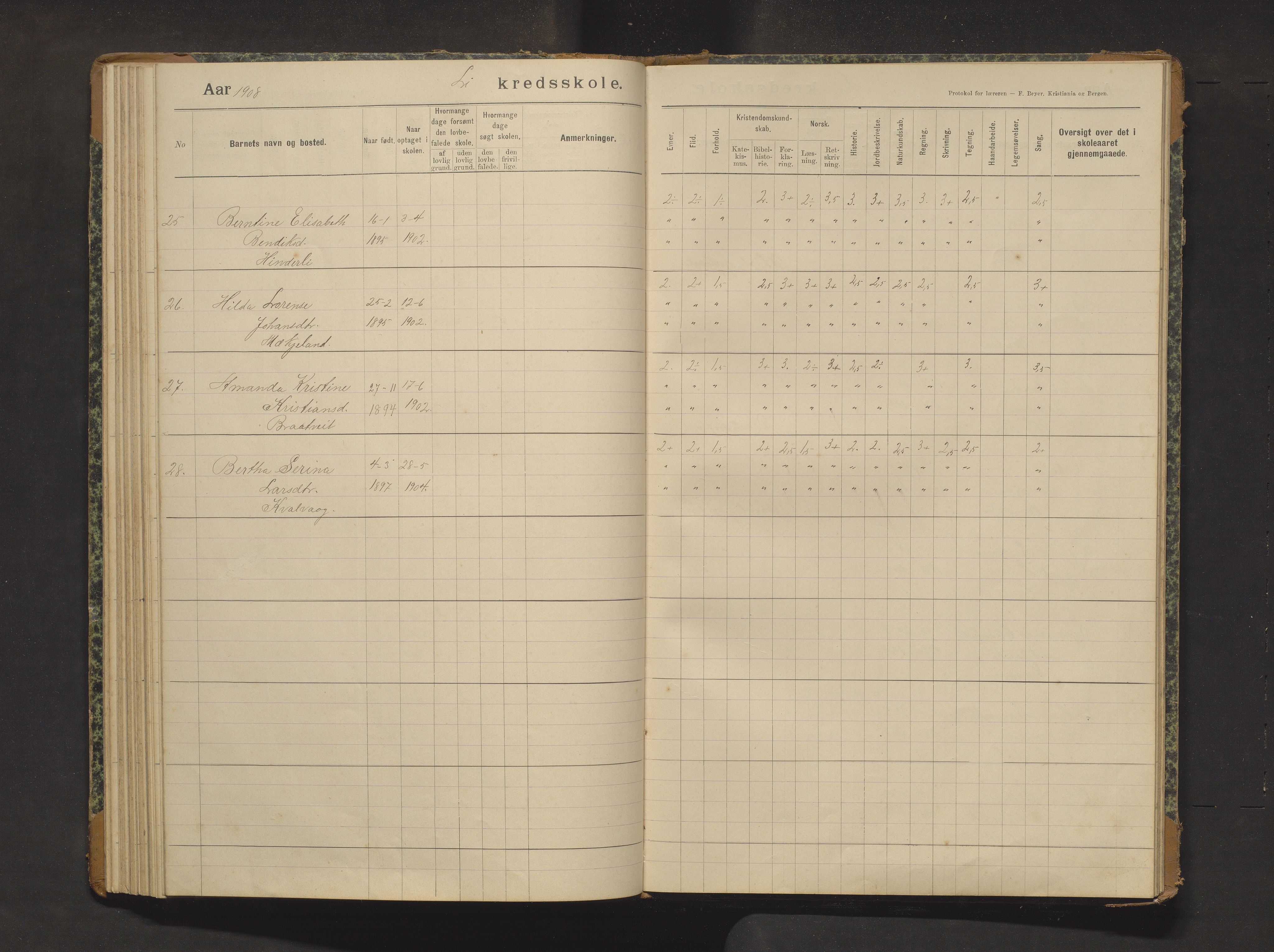 Sveio kommune. Barneskulane, IKAH/1216-231/F/Fa/L0029: Skuleprotokoll for Lid skule, 1903-1915, p. 64