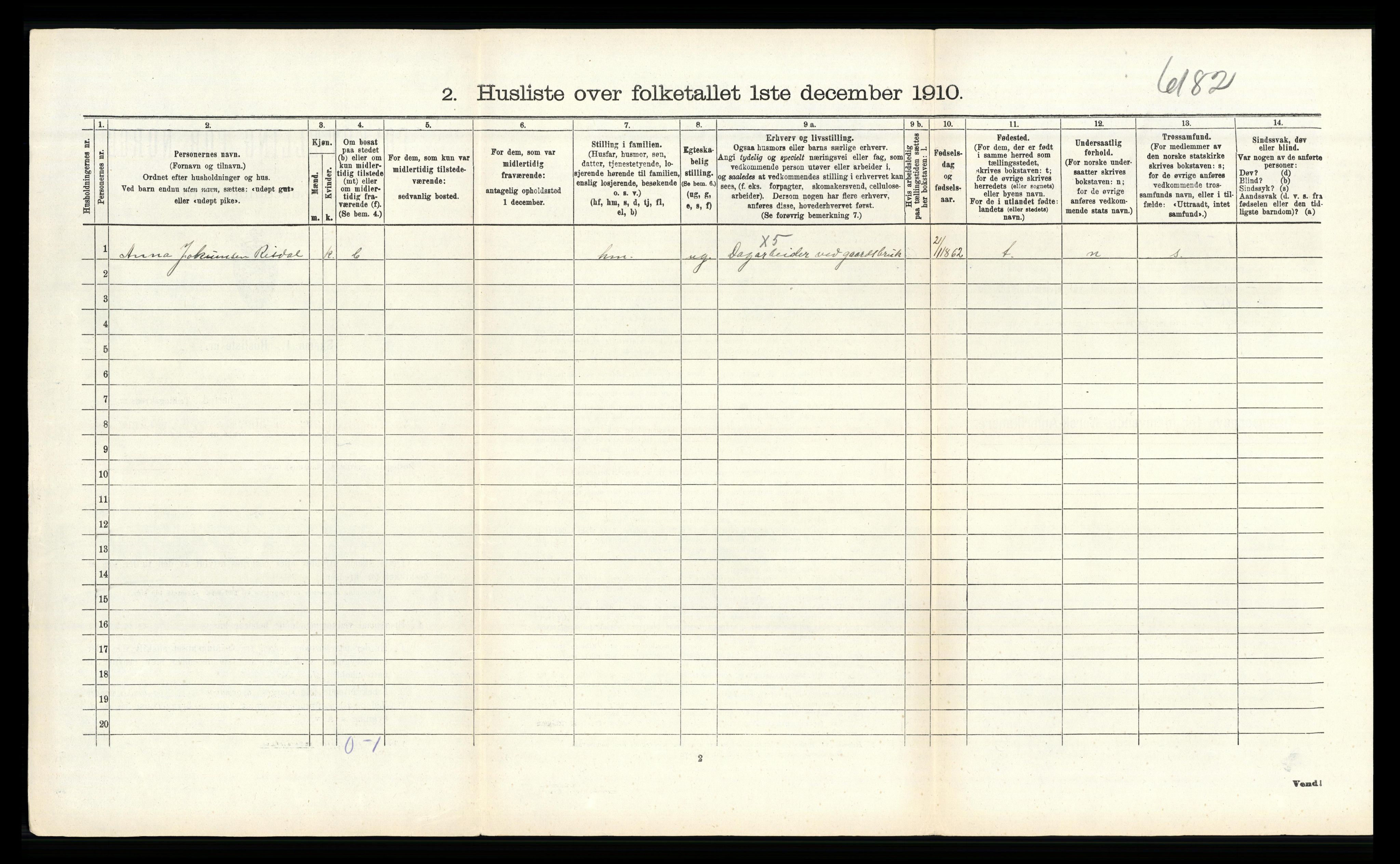 RA, 1910 census for Skudenes, 1910, p. 618