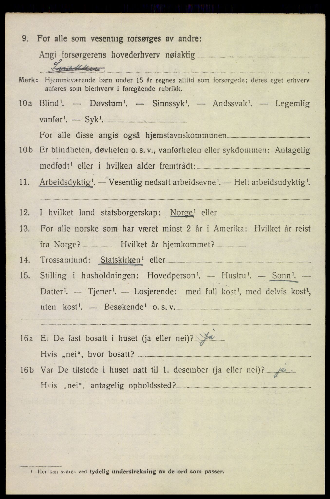 SAH, 1920 census for Vestre Toten, 1920, p. 4673