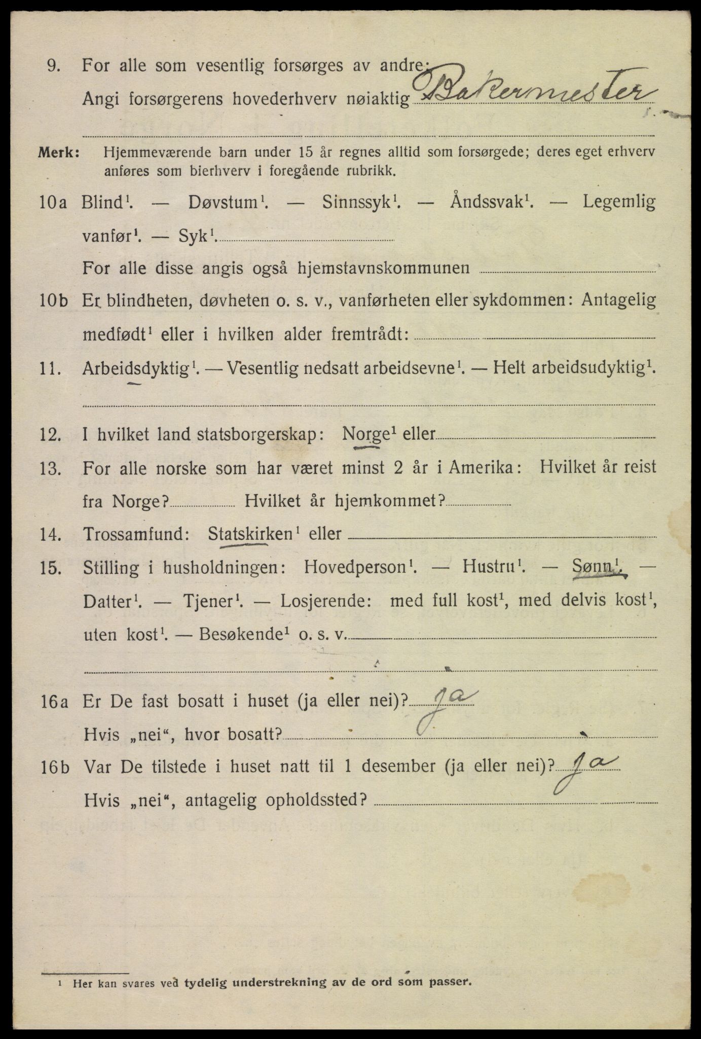 SAK, 1920 census for Tvedestrand, 1920, p. 2218