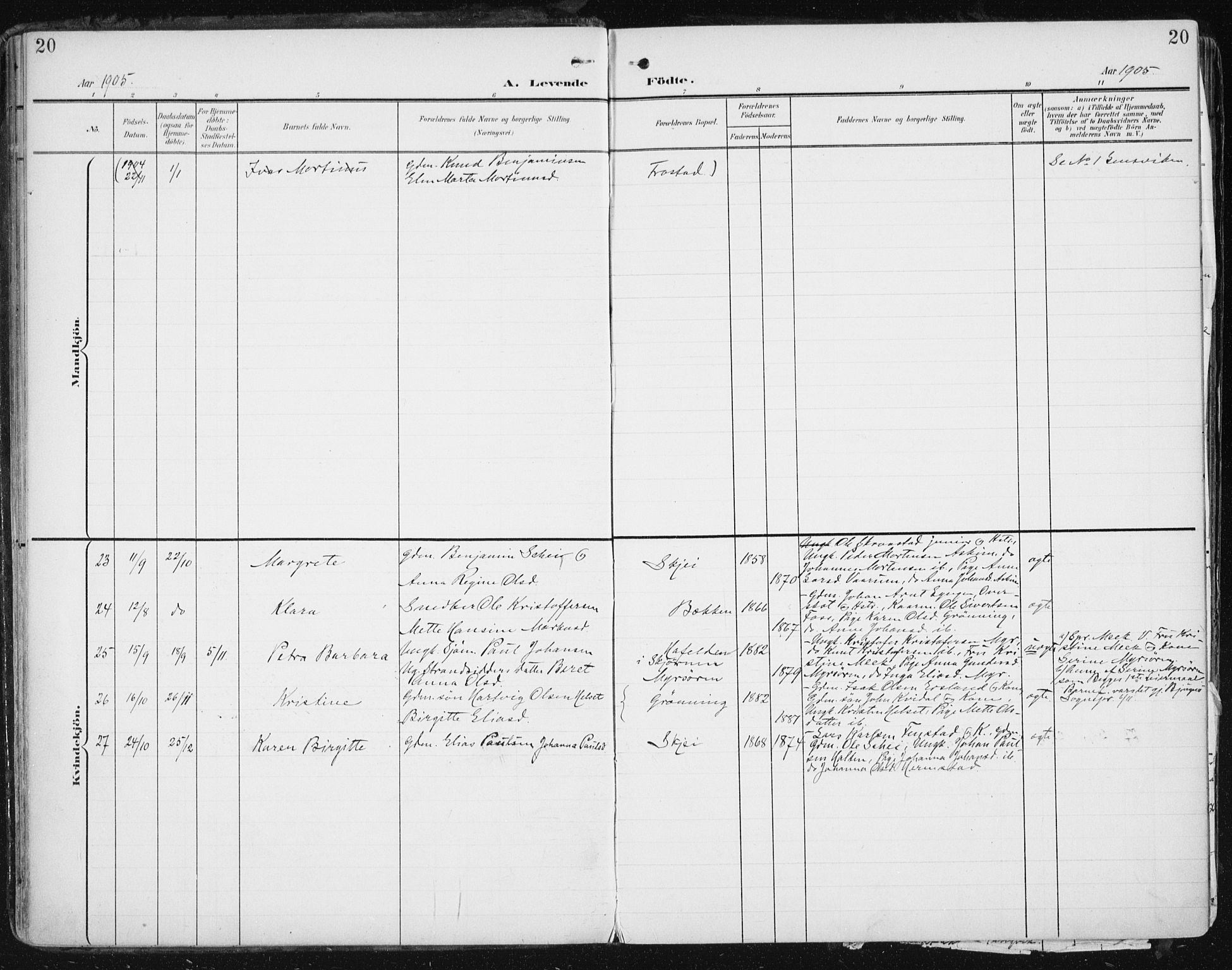 Ministerialprotokoller, klokkerbøker og fødselsregistre - Sør-Trøndelag, SAT/A-1456/646/L0616: Parish register (official) no. 646A14, 1900-1918, p. 20