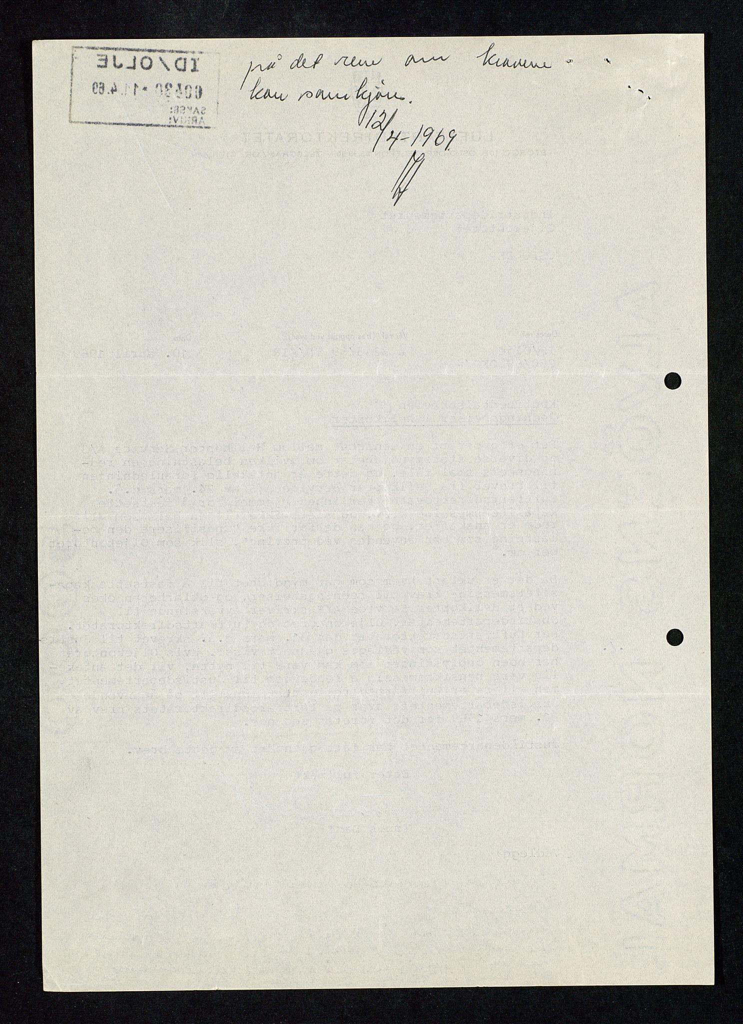 Industridepartementet, Oljekontoret, AV/SAST-A-101348/Db/L0003: Helikopterflyving og helikopterdekk, redningsheis i helikopter, ID Olje, div., 1966-1973, p. 352