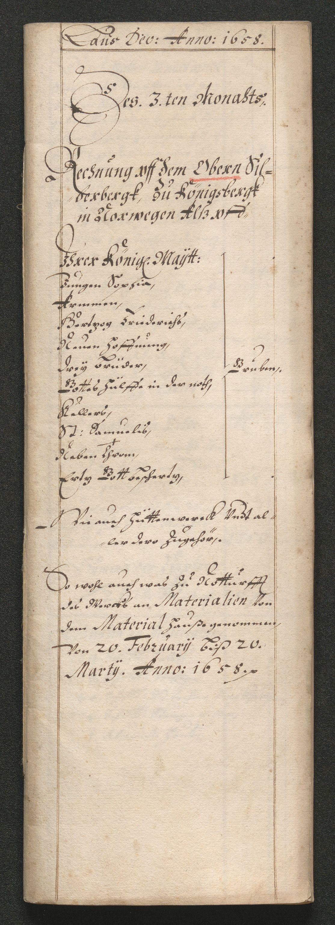 Kongsberg Sølvverk 1623-1816, SAKO/EA-3135/001/D/Dc/Dcd/L0033: Utgiftsregnskap for gruver m.m. , 1658, p. 125