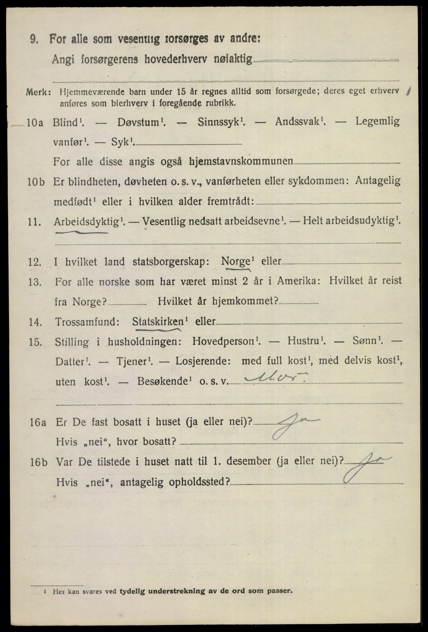 SAKO, 1920 census for Tyristrand, 1920, p. 1613