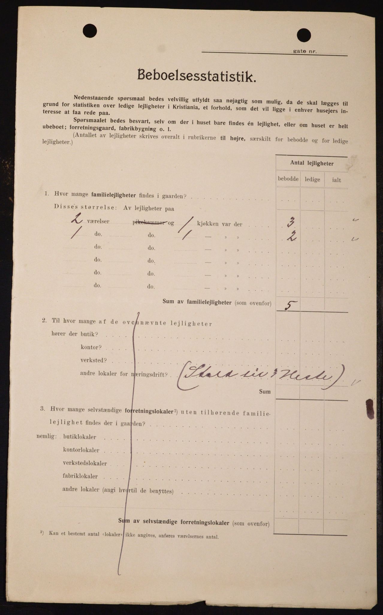 OBA, Municipal Census 1909 for Kristiania, 1909, p. 67458