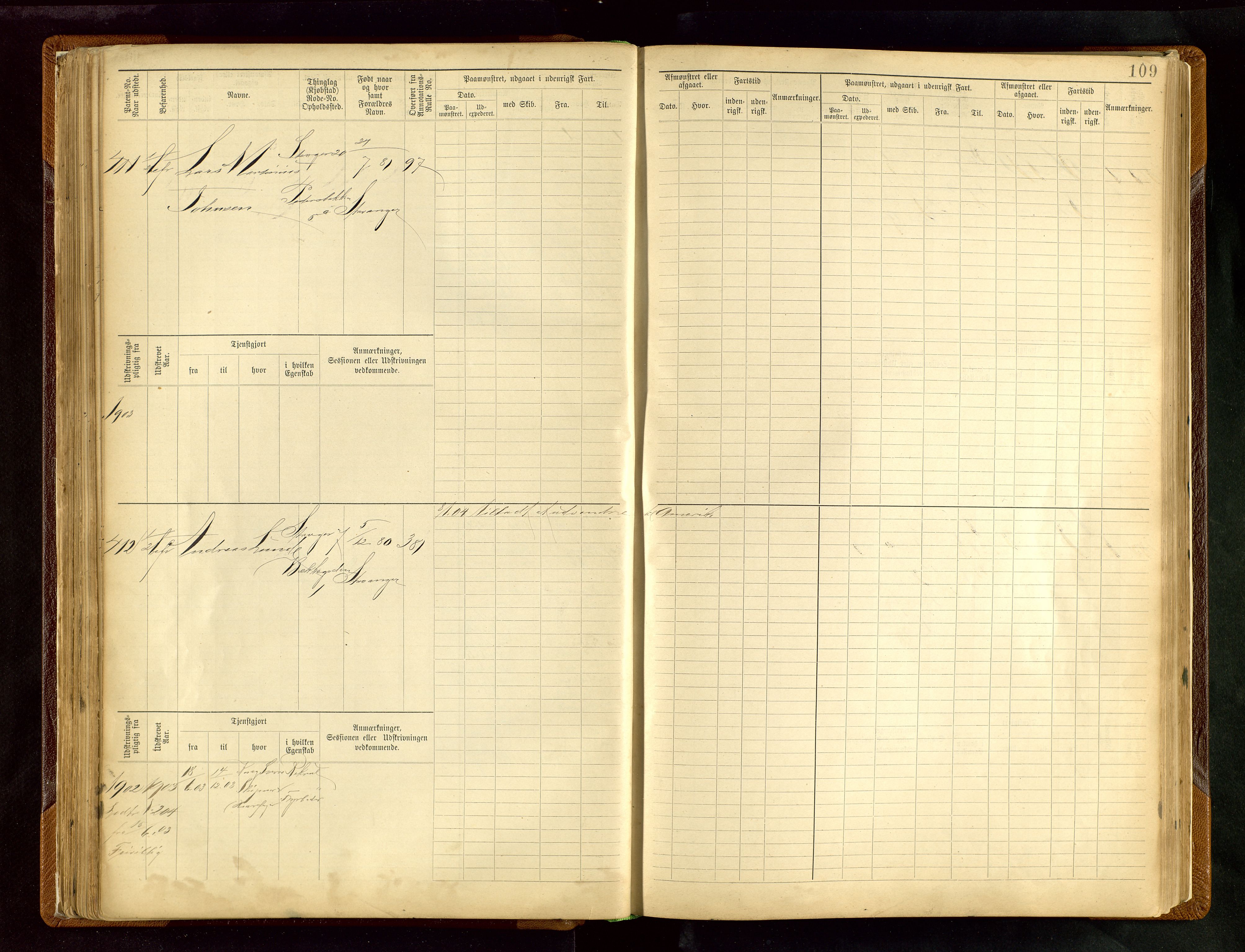 Stavanger sjømannskontor, AV/SAST-A-102006/F/Fe/L0005: Maskinist- og fyrbøterrulle, patentnr. 195-781 (dublett), 1894-1922, p. 113