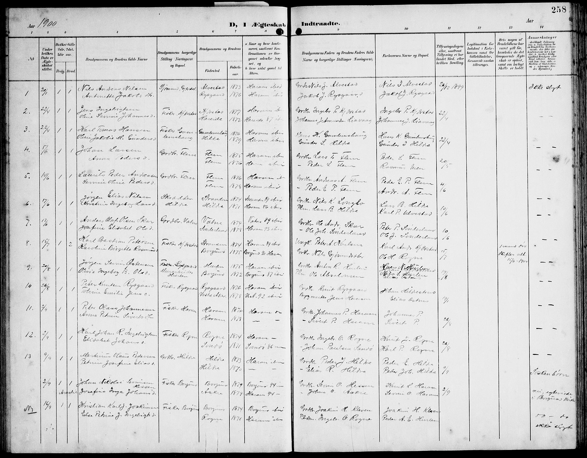 Ministerialprotokoller, klokkerbøker og fødselsregistre - Møre og Romsdal, AV/SAT-A-1454/536/L0511: Parish register (copy) no. 536C06, 1899-1944, p. 258