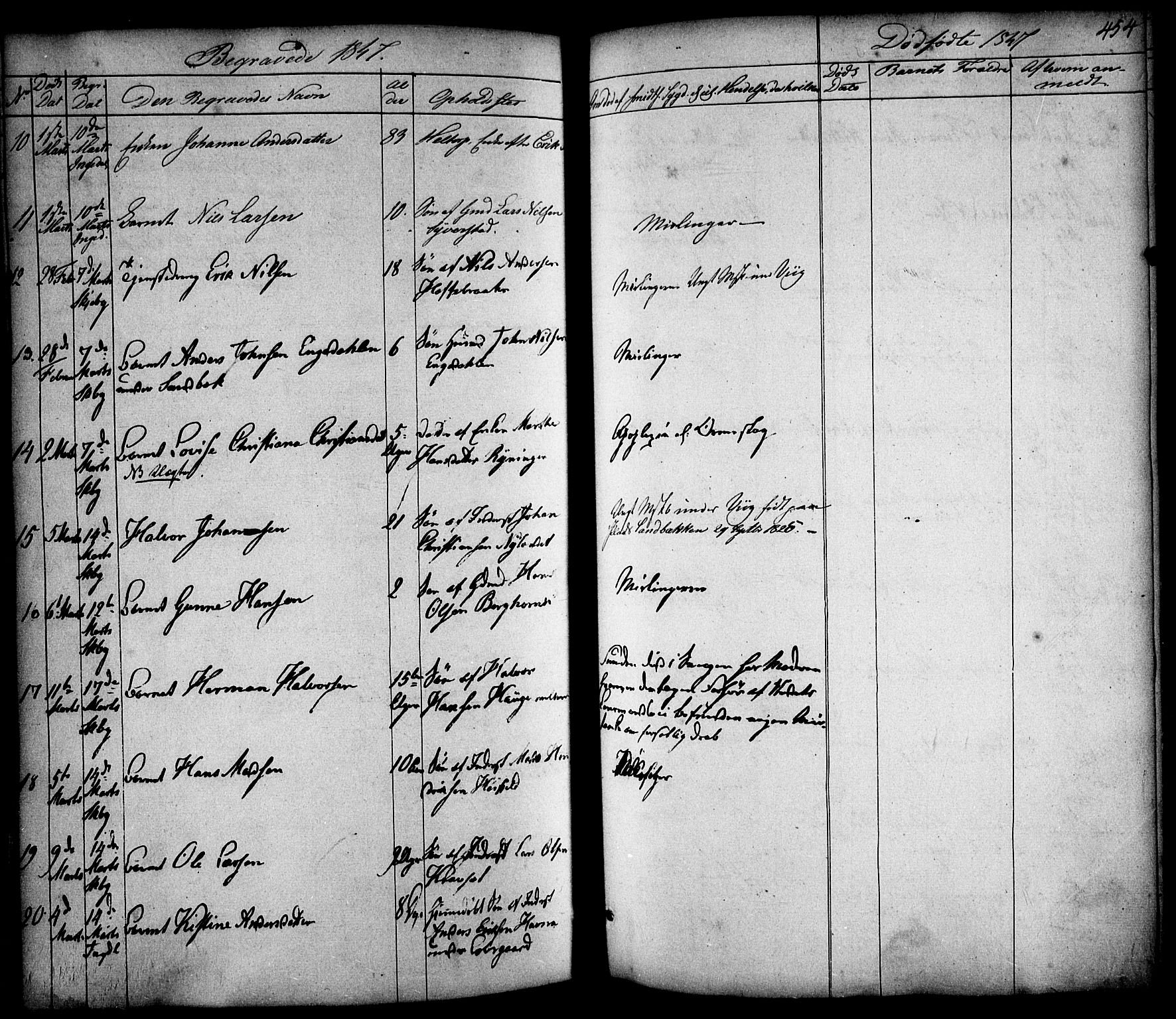 Skjeberg prestekontor Kirkebøker, AV/SAO-A-10923/F/Fa/L0006: Parish register (official) no. I 6, 1846-1858, p. 454