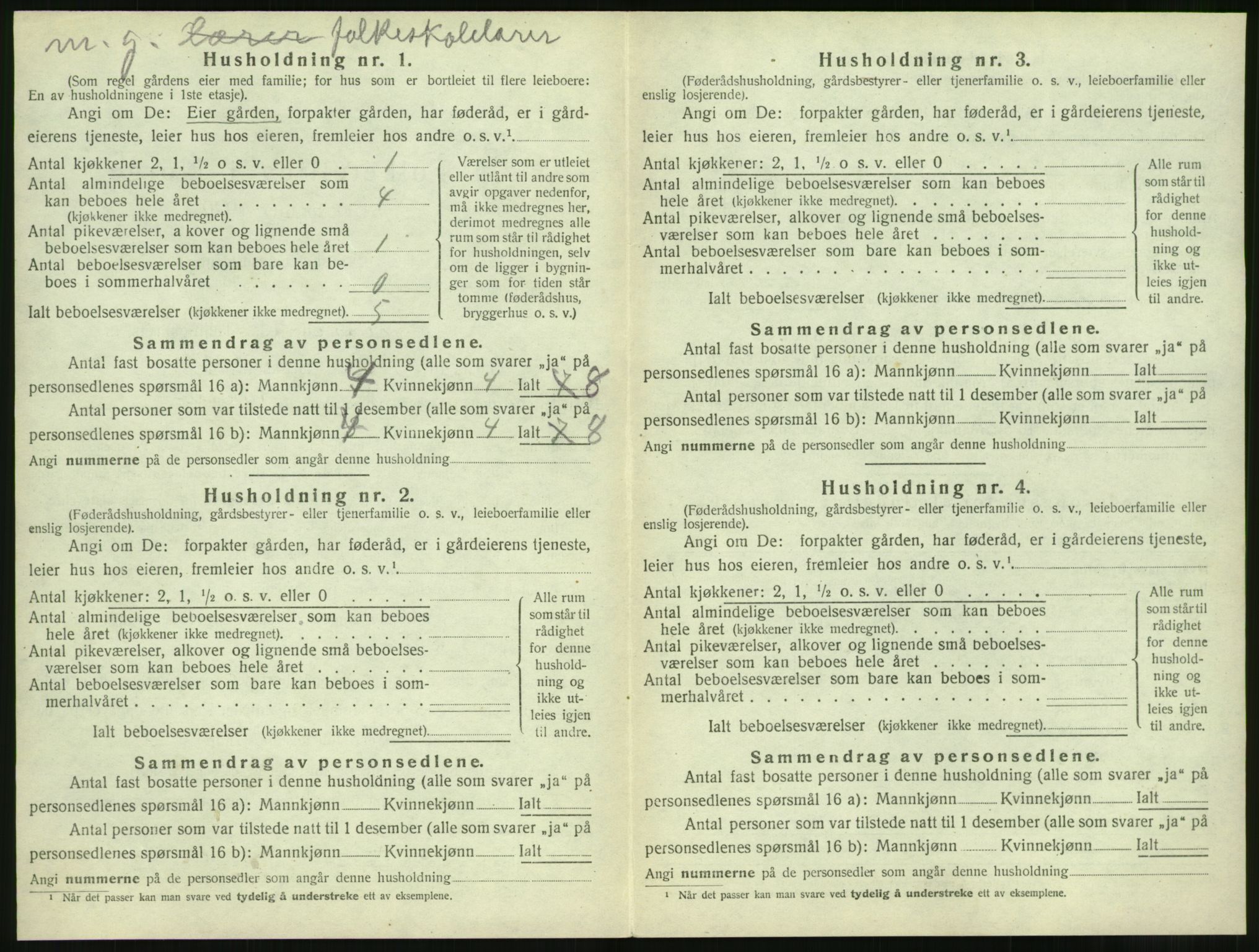 SAT, 1920 census for Vatne, 1920, p. 553