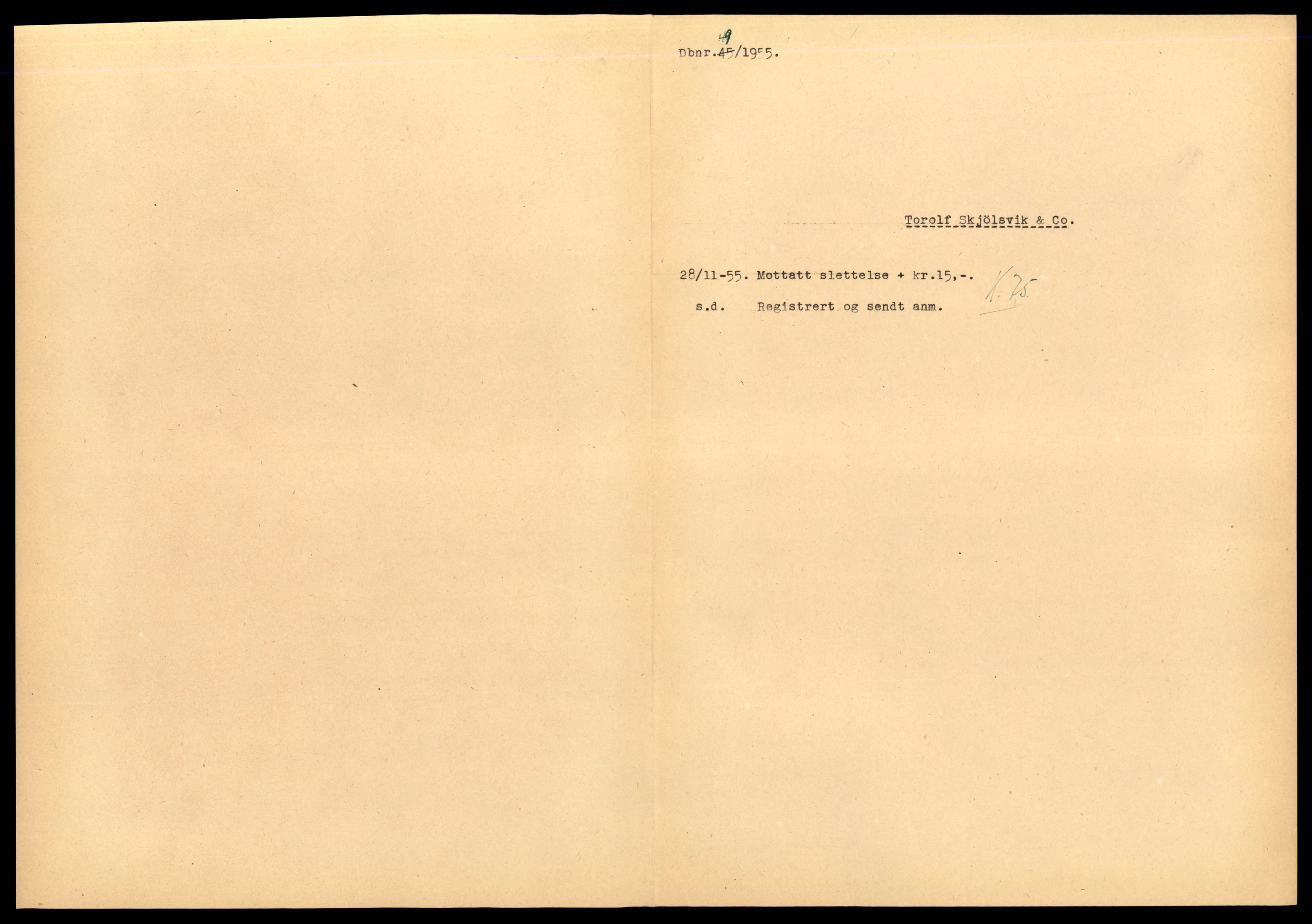 Nordmøre sorenskriveri, SAT/A-4132/3/J/Jd/Jda/L0005: Bilag, 1955-1960, p. 1