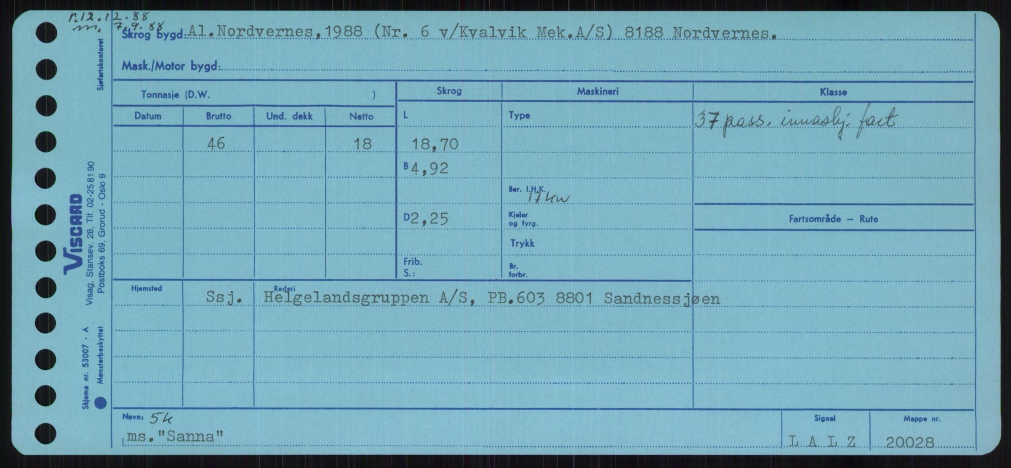 Sjøfartsdirektoratet med forløpere, Skipsmålingen, RA/S-1627/H/Ha/L0005/0001: Fartøy, S-Sven / Fartøy, S-Skji, p. 153