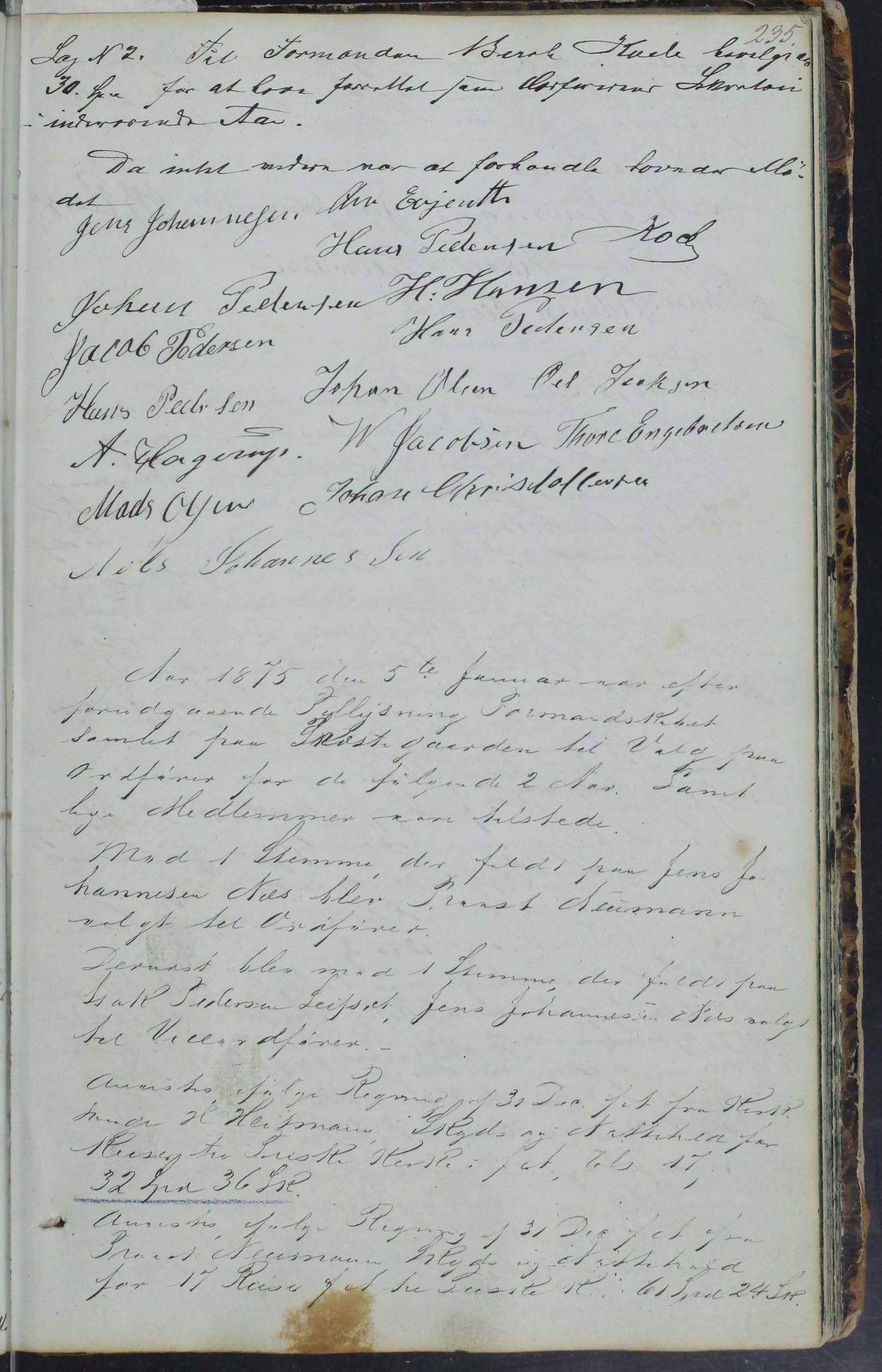 Skjerstad kommune. Formannskap, AIN/K-18421.150/100/L0001: Møtebok for Skjerstad formannskap, 1838-1876, p. 235