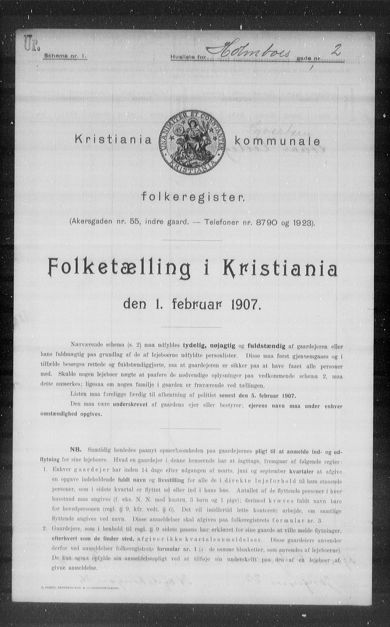 OBA, Municipal Census 1907 for Kristiania, 1907, p. 20945