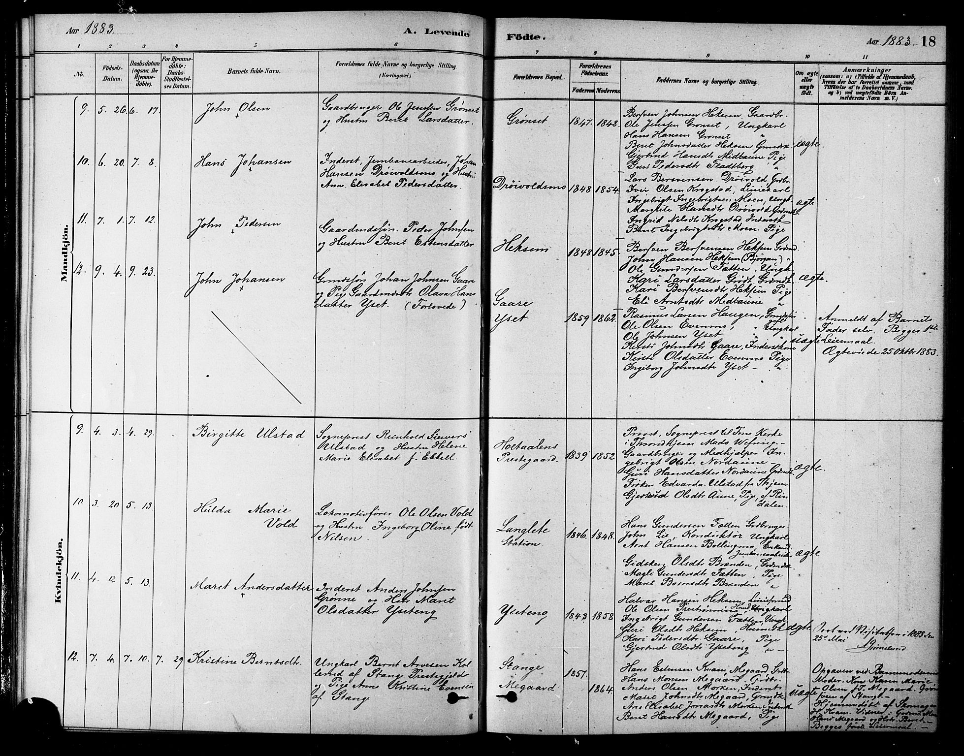 Ministerialprotokoller, klokkerbøker og fødselsregistre - Sør-Trøndelag, AV/SAT-A-1456/685/L0972: Parish register (official) no. 685A09, 1879-1890, p. 18