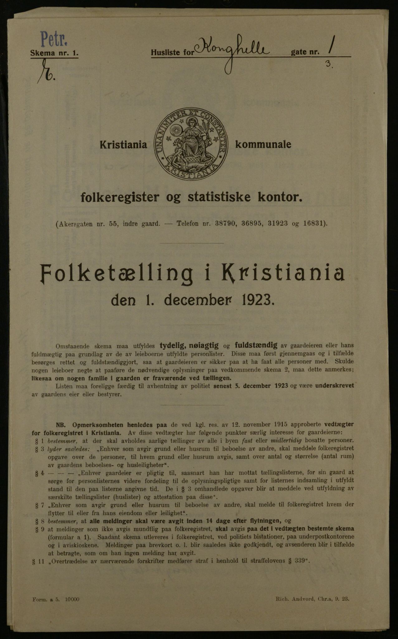 OBA, Municipal Census 1923 for Kristiania, 1923, p. 58980