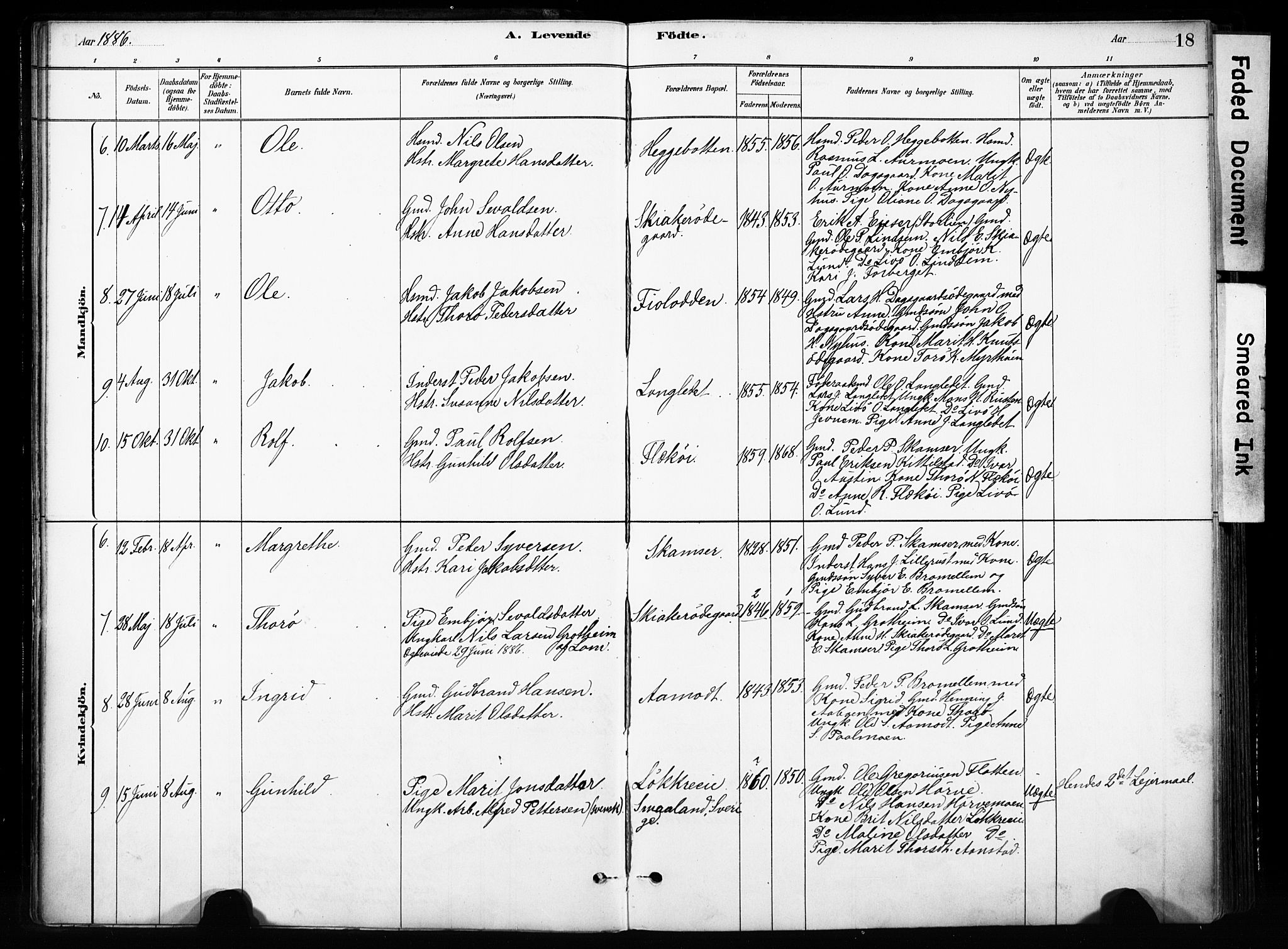 Skjåk prestekontor, AV/SAH-PREST-072/H/Ha/Haa/L0004: Parish register (official) no. 4, 1880-1904, p. 18