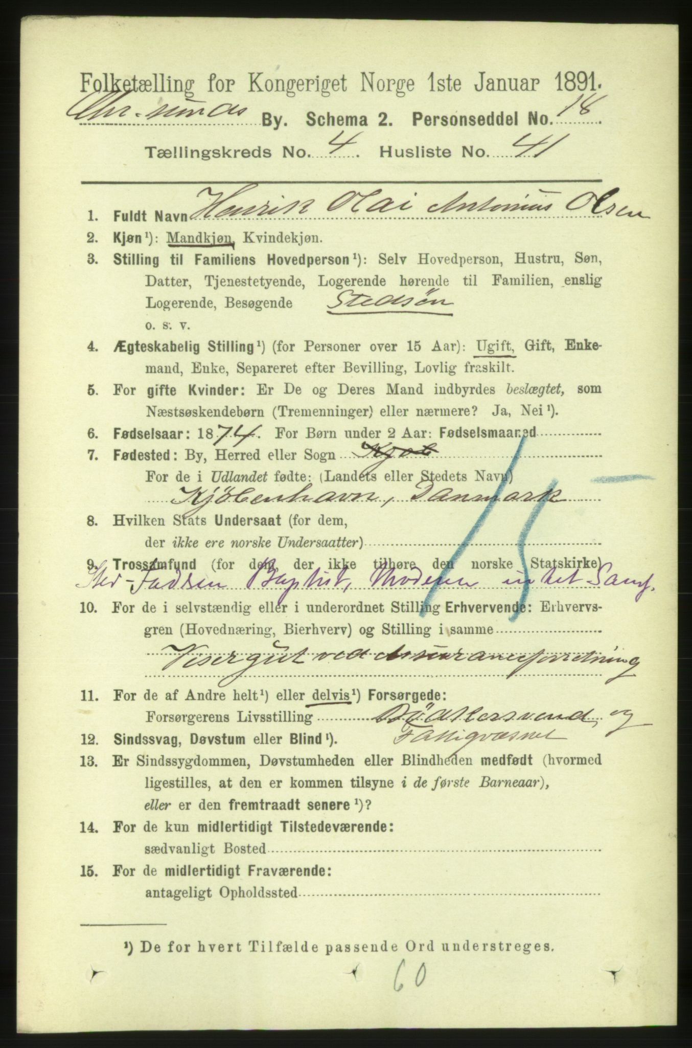 RA, 1891 census for 1503 Kristiansund, 1891, p. 4168