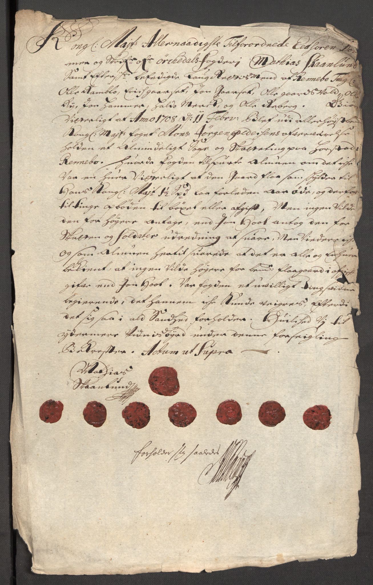 Rentekammeret inntil 1814, Reviderte regnskaper, Fogderegnskap, AV/RA-EA-4092/R60/L3957: Fogderegnskap Orkdal og Gauldal, 1707, p. 409