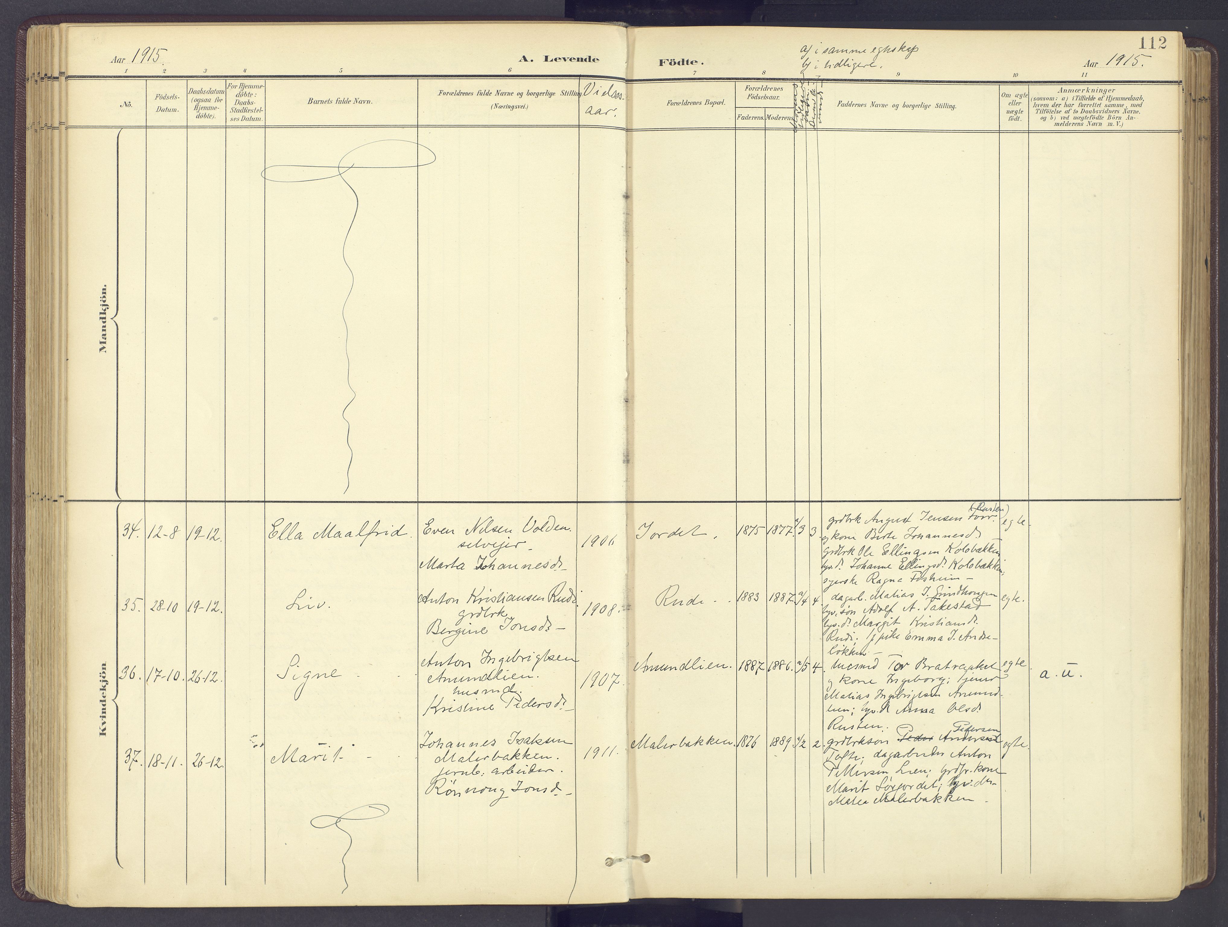 Sør-Fron prestekontor, AV/SAH-PREST-010/H/Ha/Haa/L0004: Parish register (official) no. 4, 1898-1919, p. 112