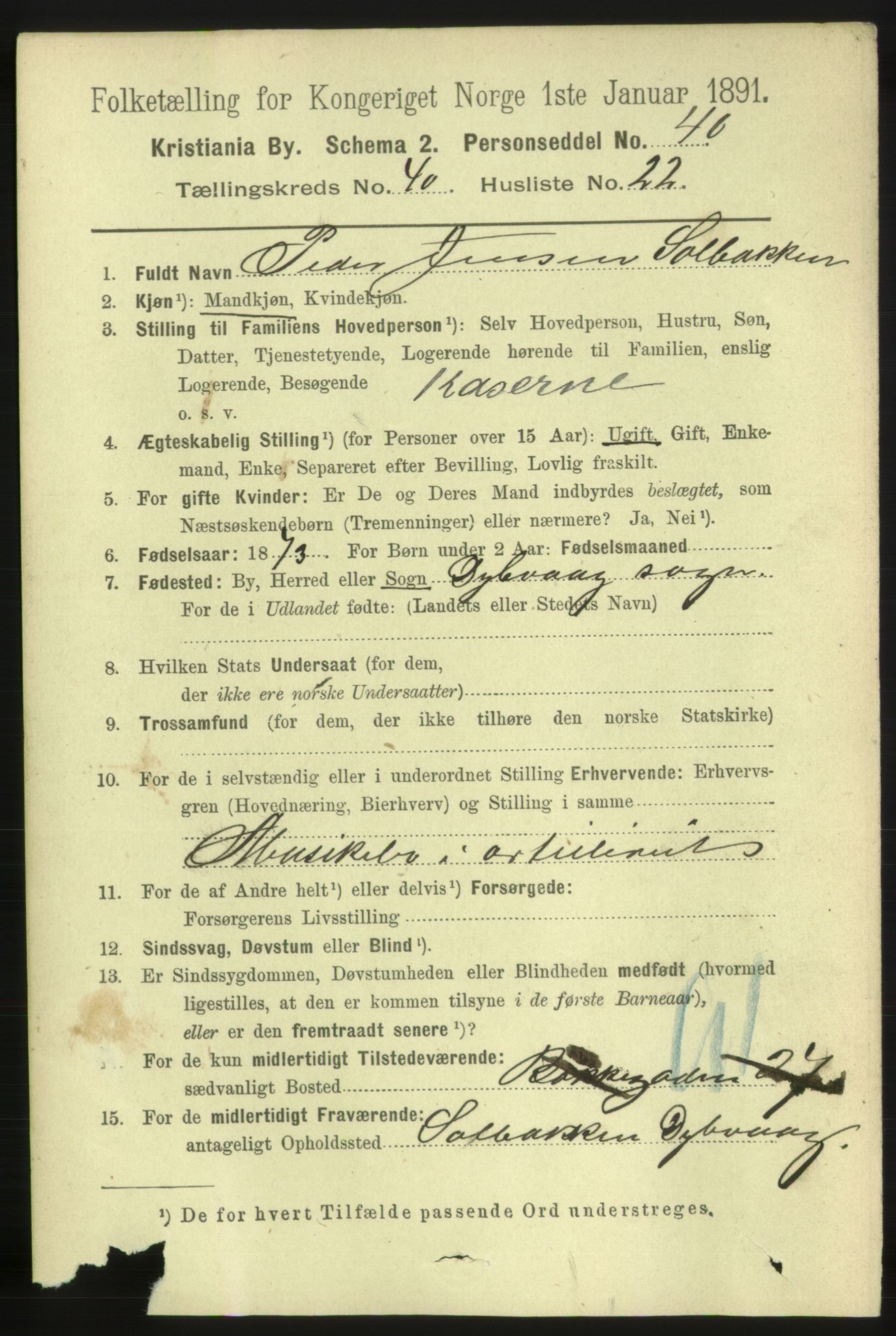 RA, 1891 census for 0301 Kristiania, 1891, p. 23650