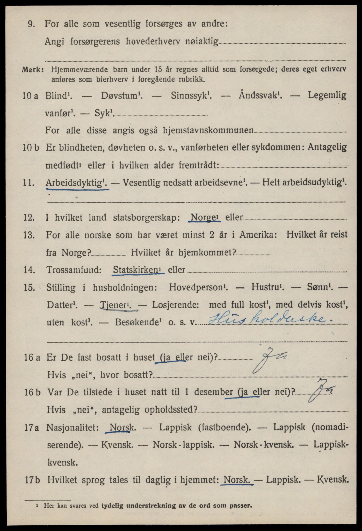 SAT, 1920 census for Orkanger, 1920, p. 3976