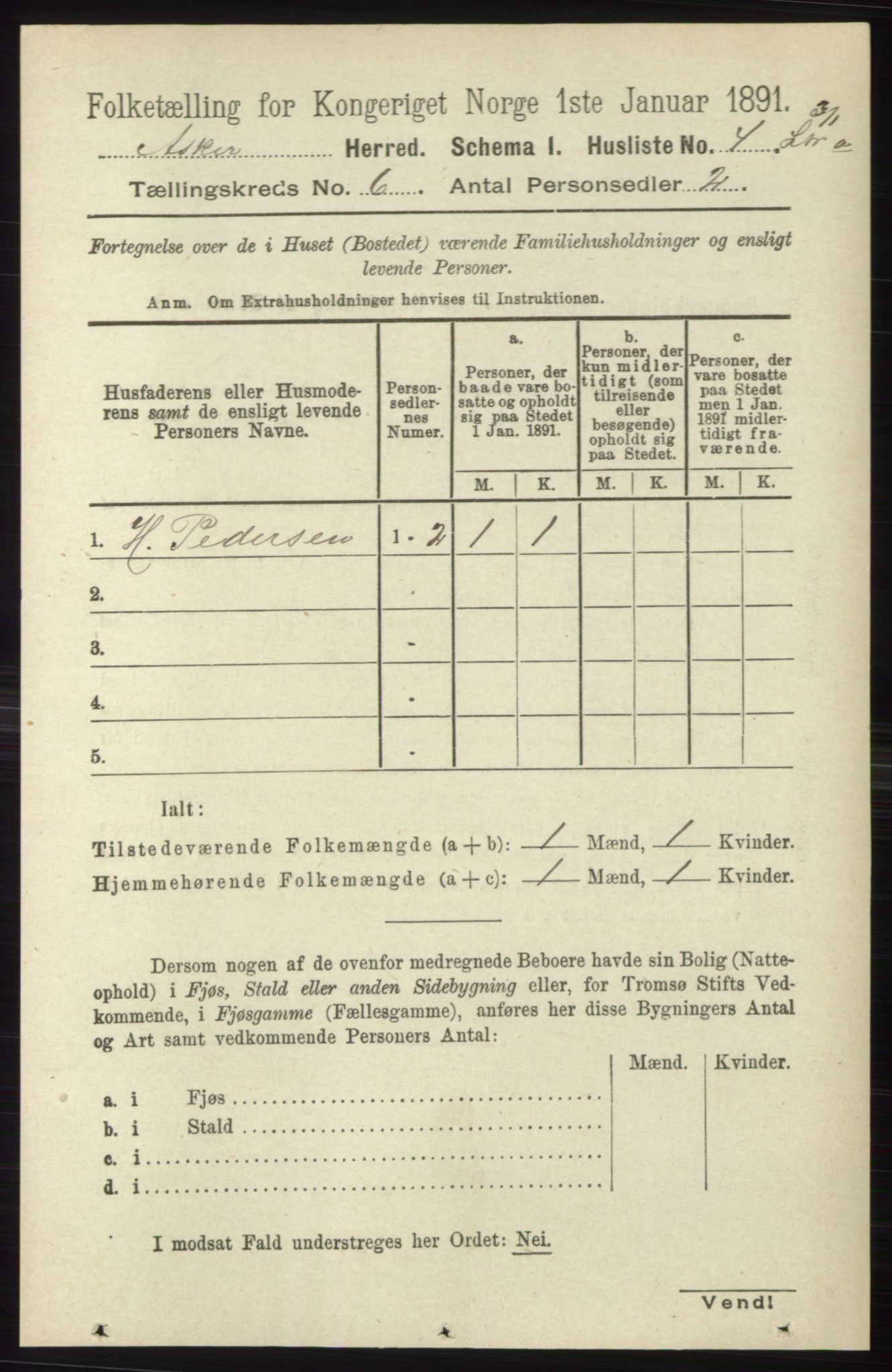 RA, 1891 census for 0220 Asker, 1891, p. 4108