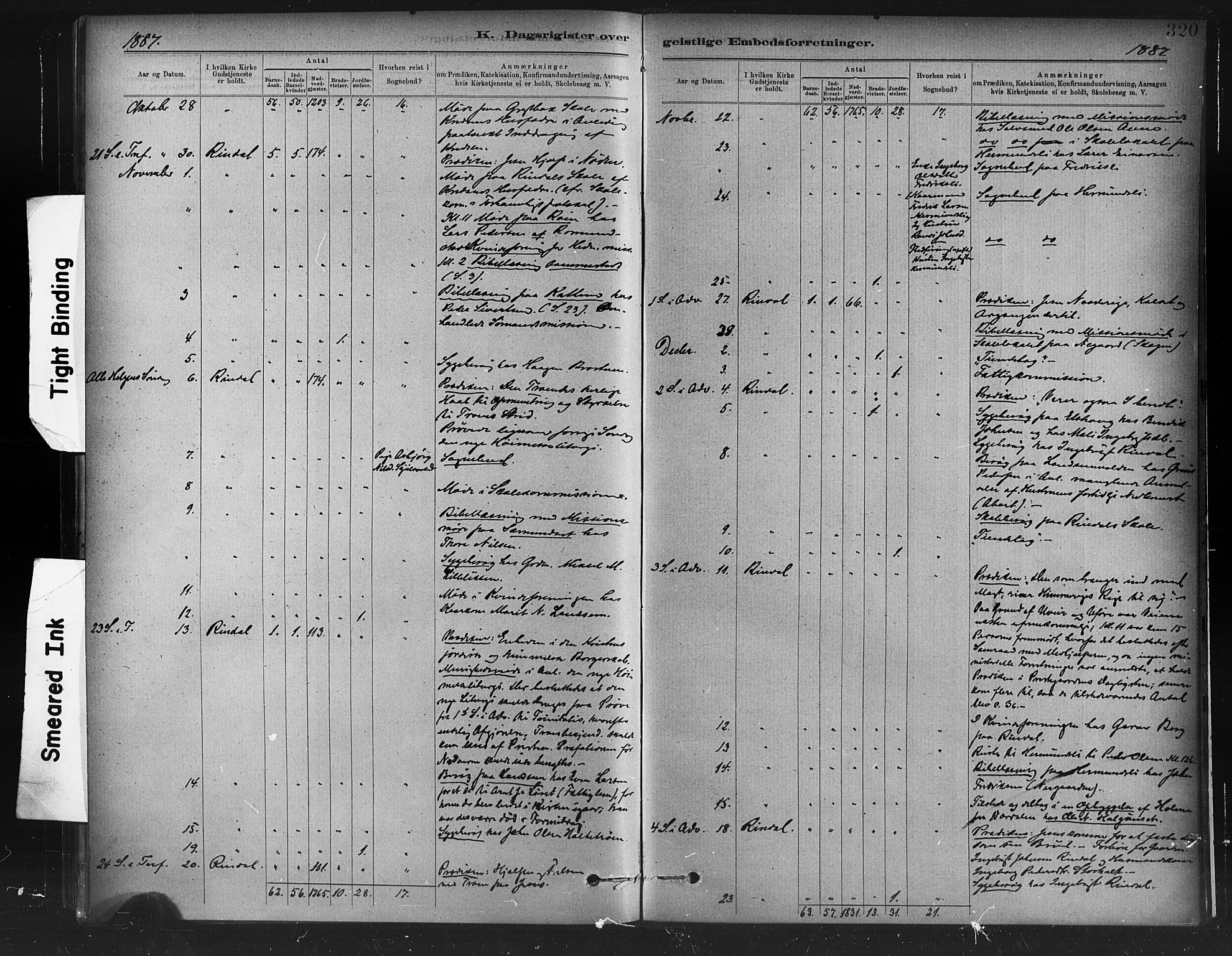 Ministerialprotokoller, klokkerbøker og fødselsregistre - Møre og Romsdal, AV/SAT-A-1454/598/L1069: Parish register (official) no. 598A03, 1882-1895, p. 320