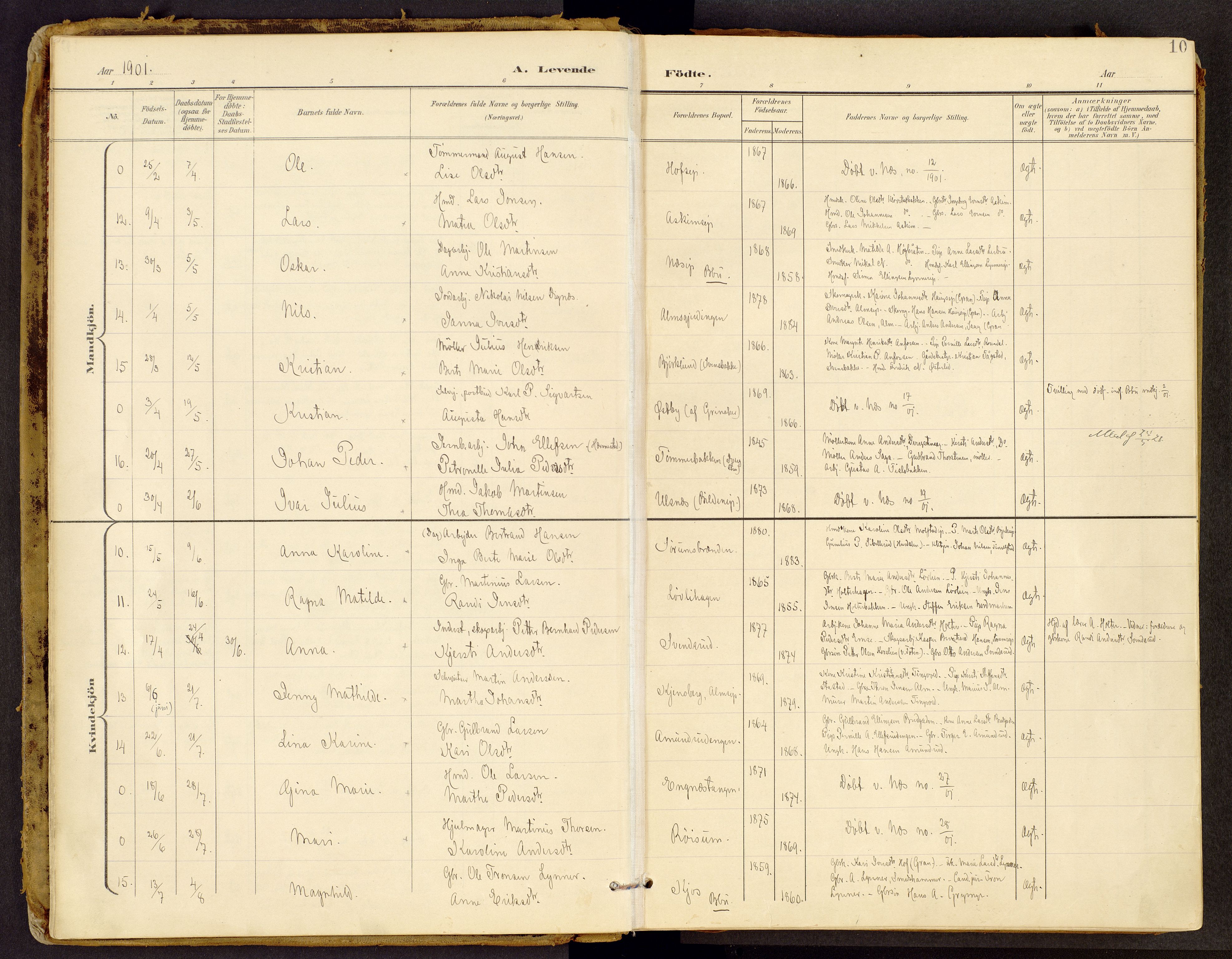 Brandbu prestekontor, SAH/PREST-114/H/Ha/Haa/L0002: Parish register (official) no. 2, 1899-1914, p. 10