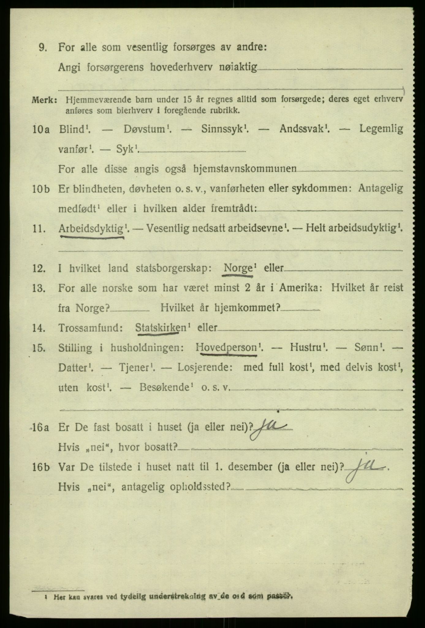 SAB, 1920 census for Vik, 1920, p. 3206