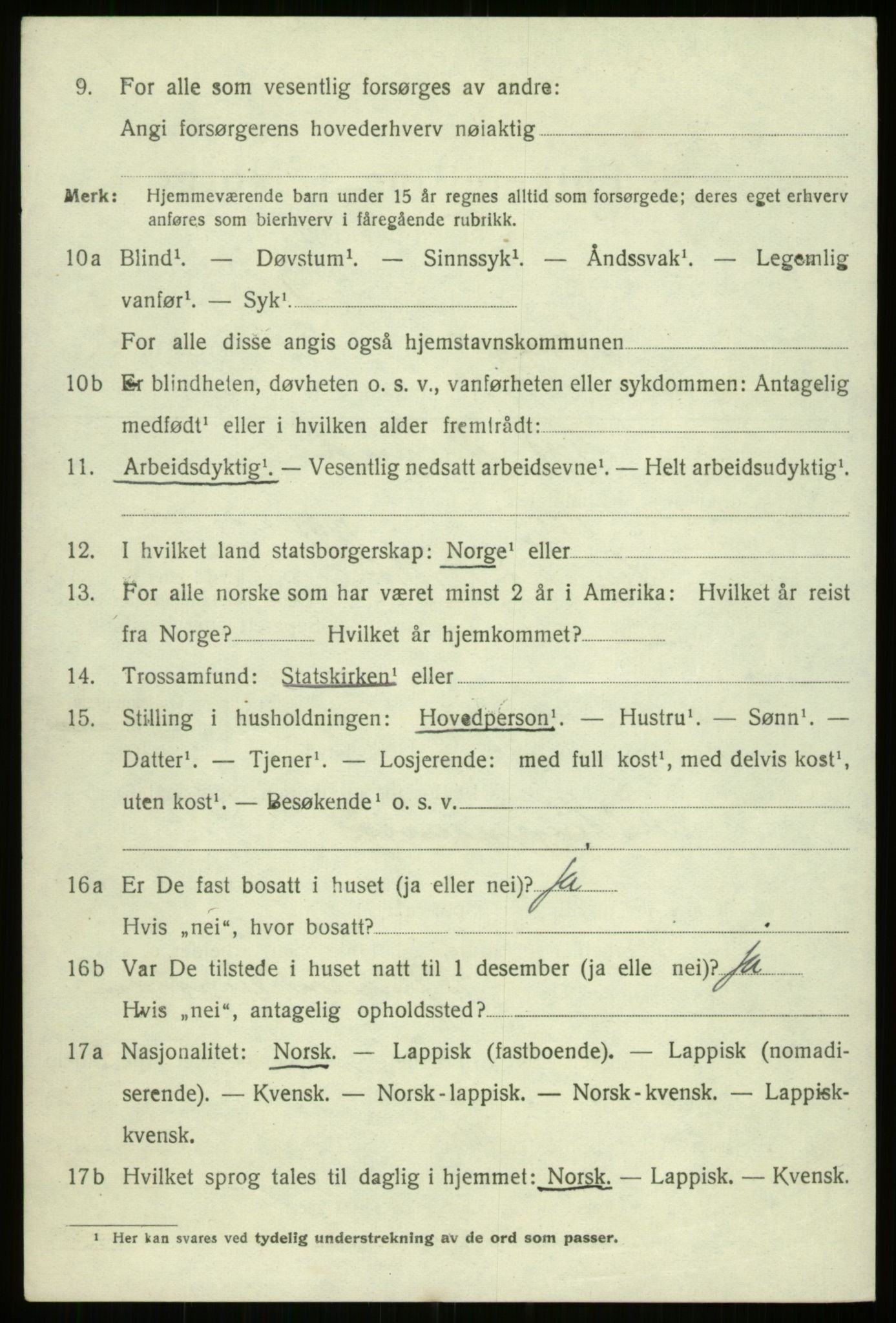 SATØ, 1920 census for Tromsø, 1920, p. 10036