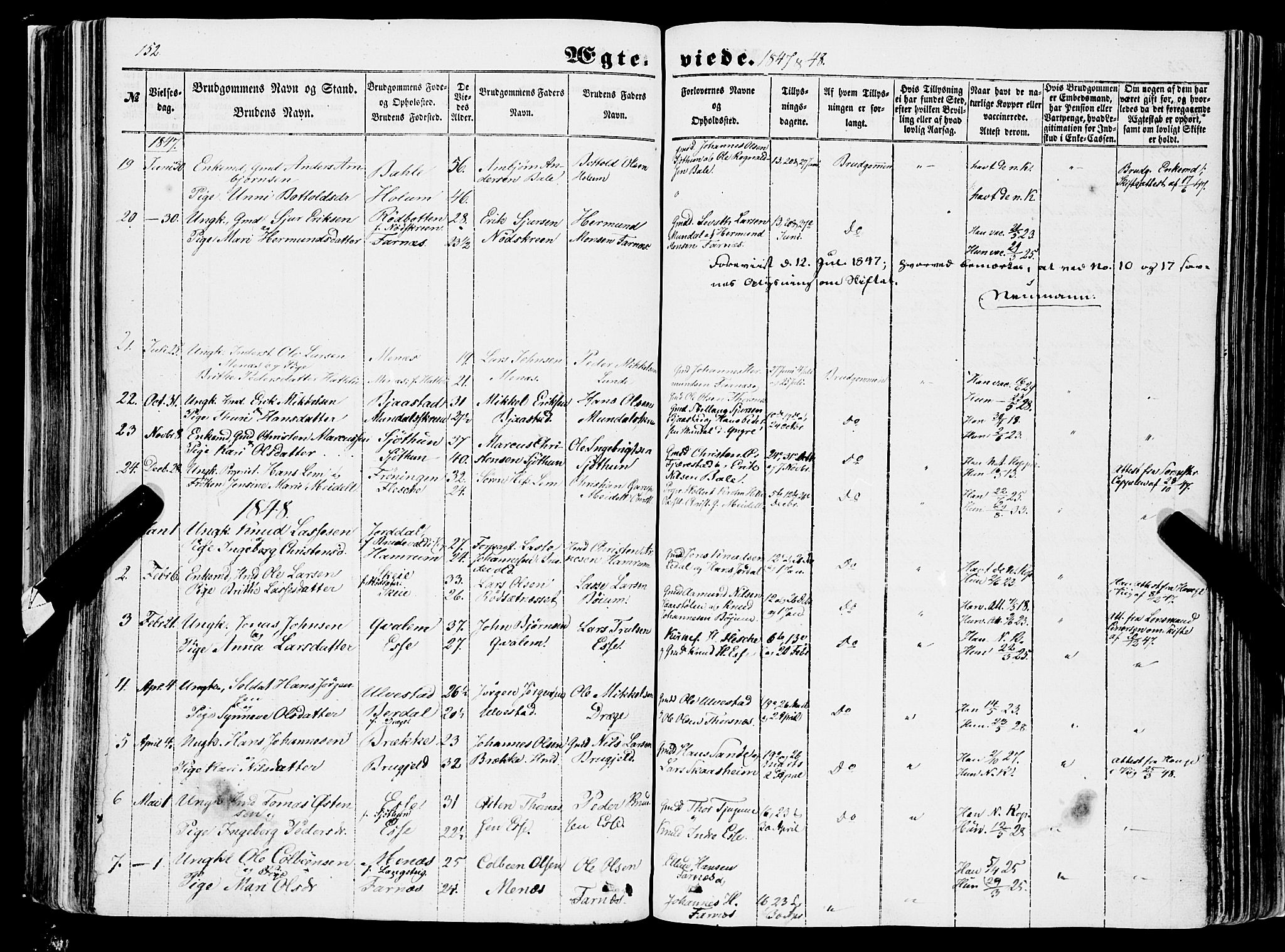 Balestrand sokneprestembete, AV/SAB-A-79601/H/Haa/Haaa/L0002: Parish register (official) no. A 2, 1847-1866, p. 152