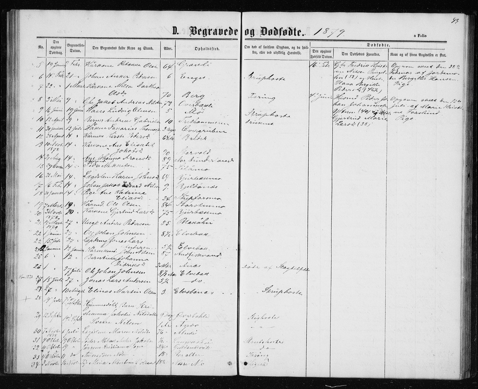 Ministerialprotokoller, klokkerbøker og fødselsregistre - Nordland, AV/SAT-A-1459/827/L0418: Parish register (copy) no. 827C07, 1863-1886, p. 43