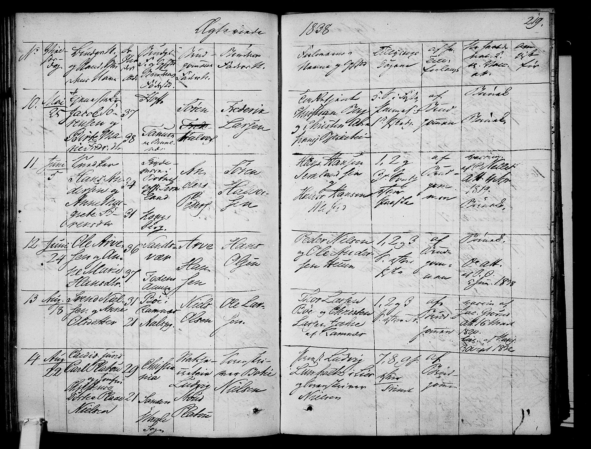 Våle kirkebøker, AV/SAKO-A-334/F/Fa/L0008: Parish register (official) no. I 8, 1824-1844, p. 219