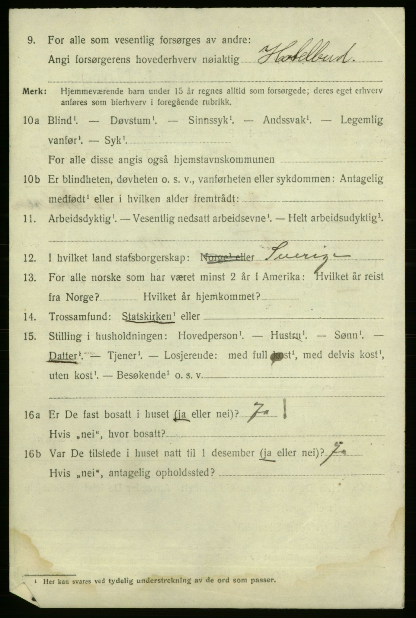 SAO, 1920 census for Fredrikshald, 1920, p. 24619