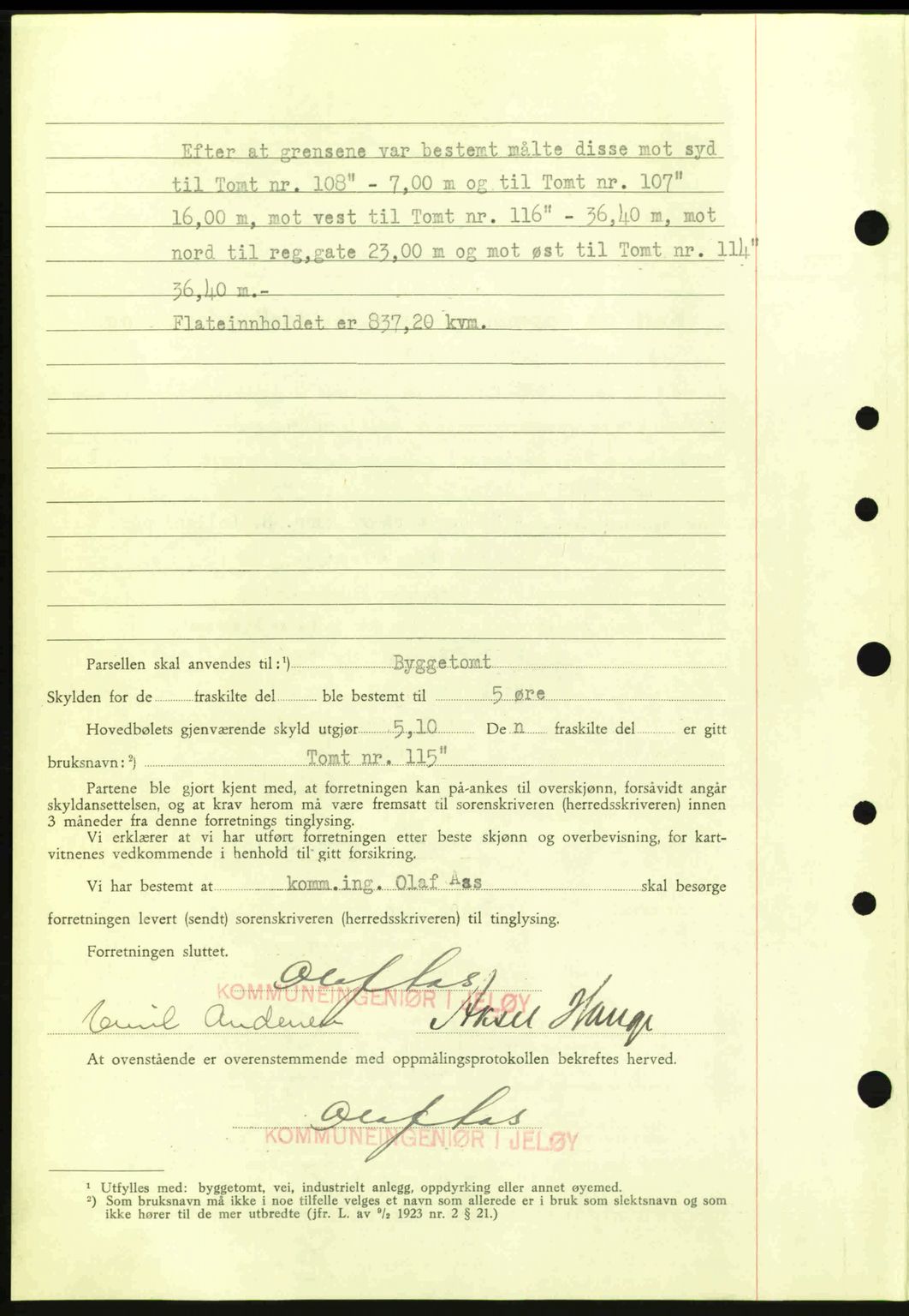 Moss sorenskriveri, AV/SAO-A-10168: Mortgage book no. A9, 1941-1942, Diary no: : 2154/1941