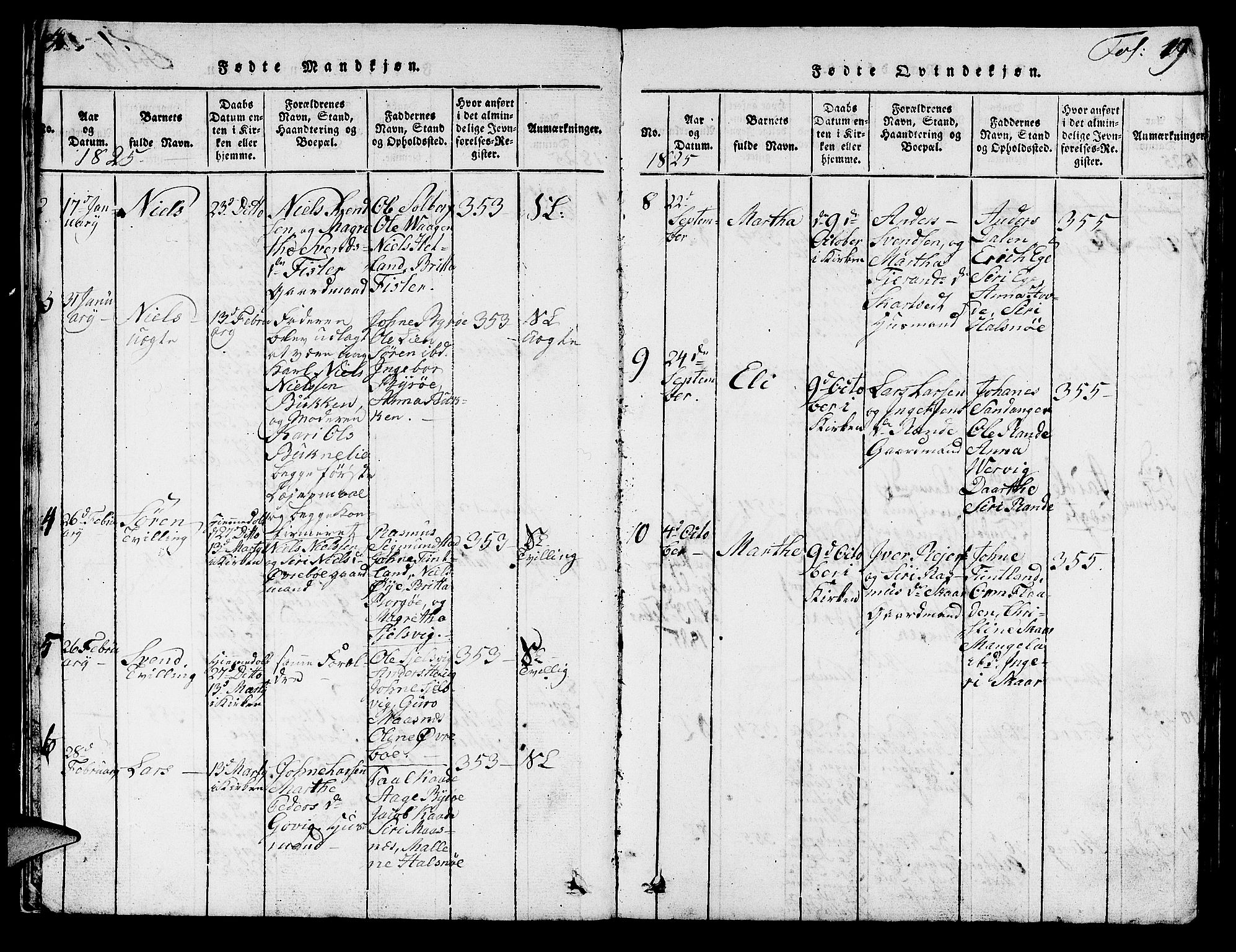 Hjelmeland sokneprestkontor, AV/SAST-A-101843/01/V/L0003: Parish register (copy) no. B 3, 1816-1841, p. 19