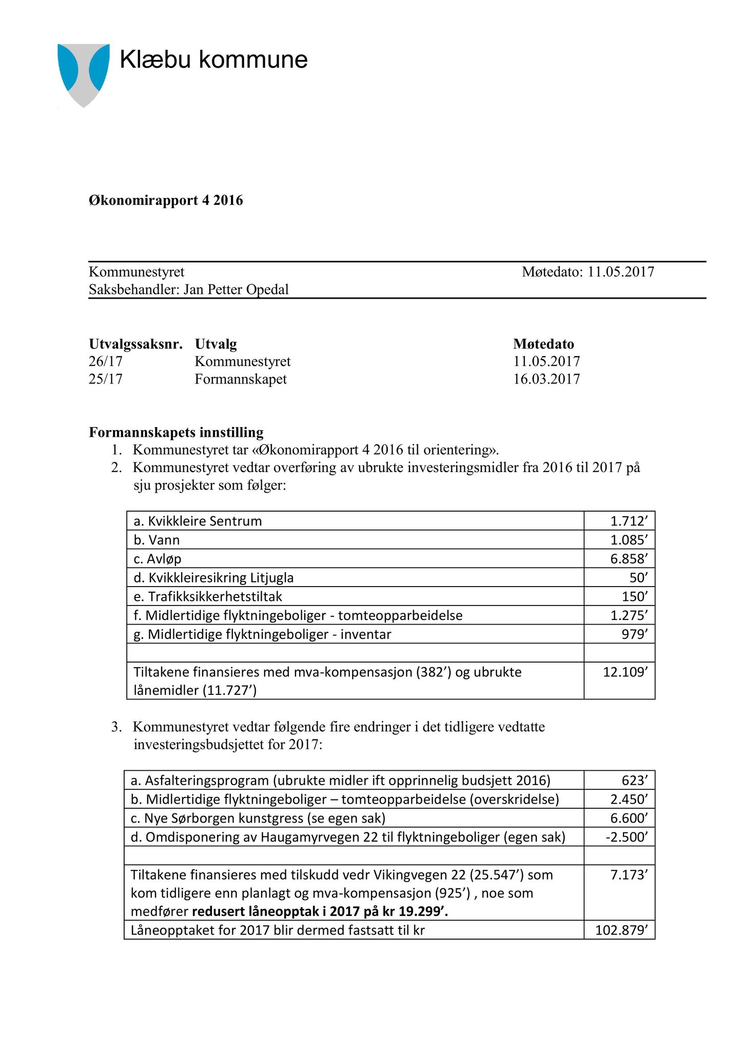 Klæbu Kommune, TRKO/KK/01-KS/L010: Kommunestyret - Møtedokumenter, 2017, p. 707